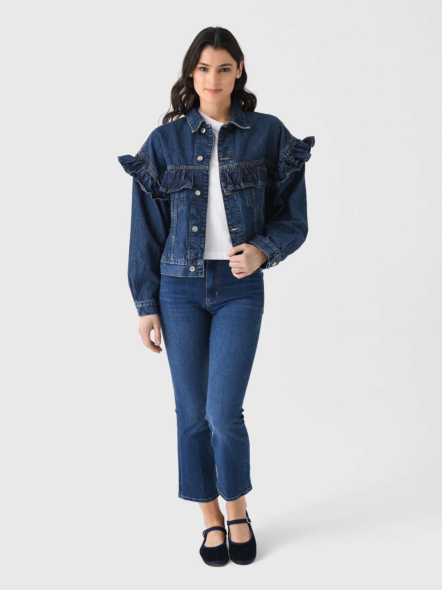 Frame Women's The Ruffle Denim Jacket
