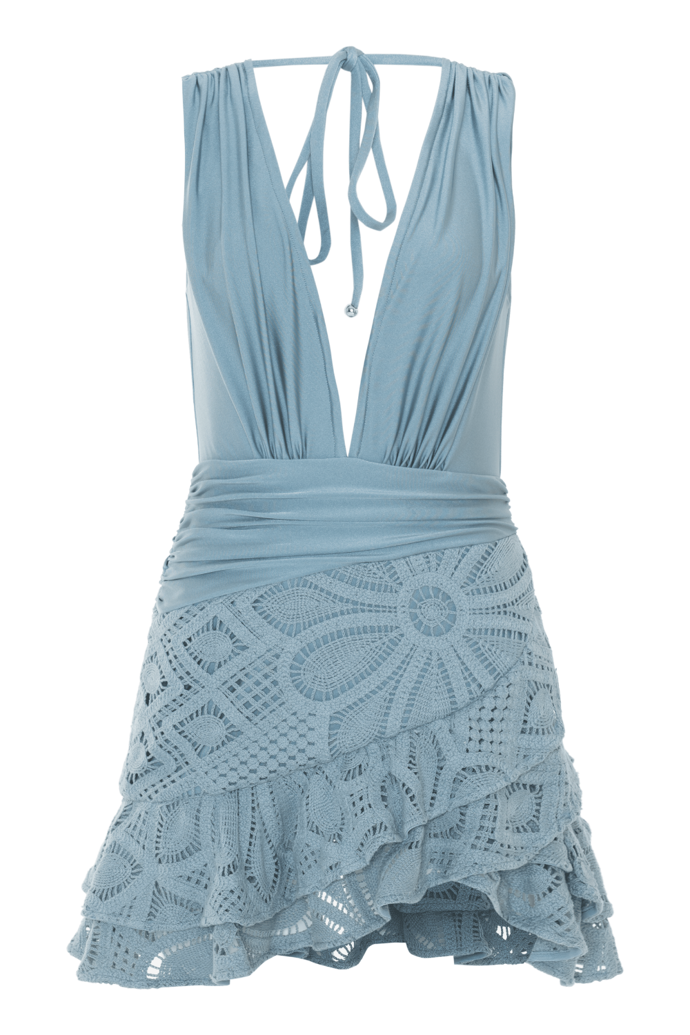 FLOWER CROCHET MINI DRESS