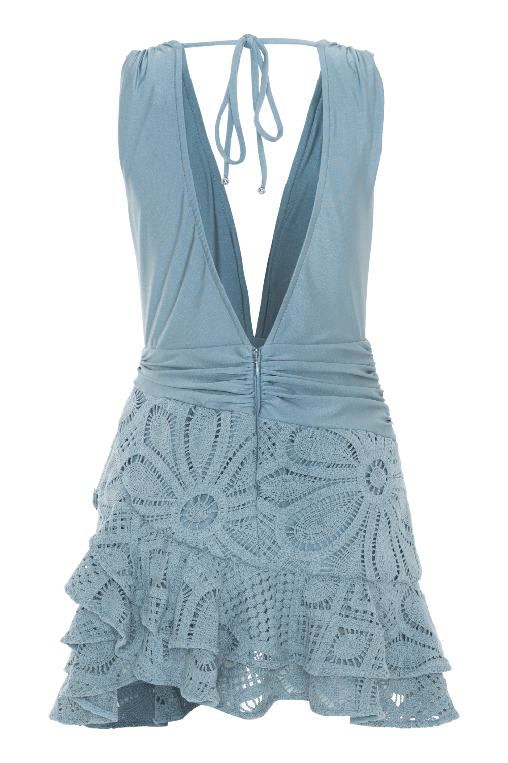 FLOWER CROCHET MINI DRESS