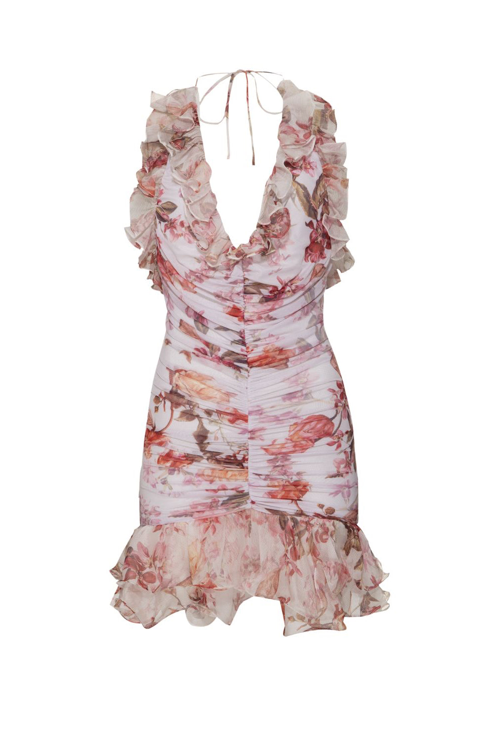 Floral Haze Stretch Tulle Sleeveless Mini Dress