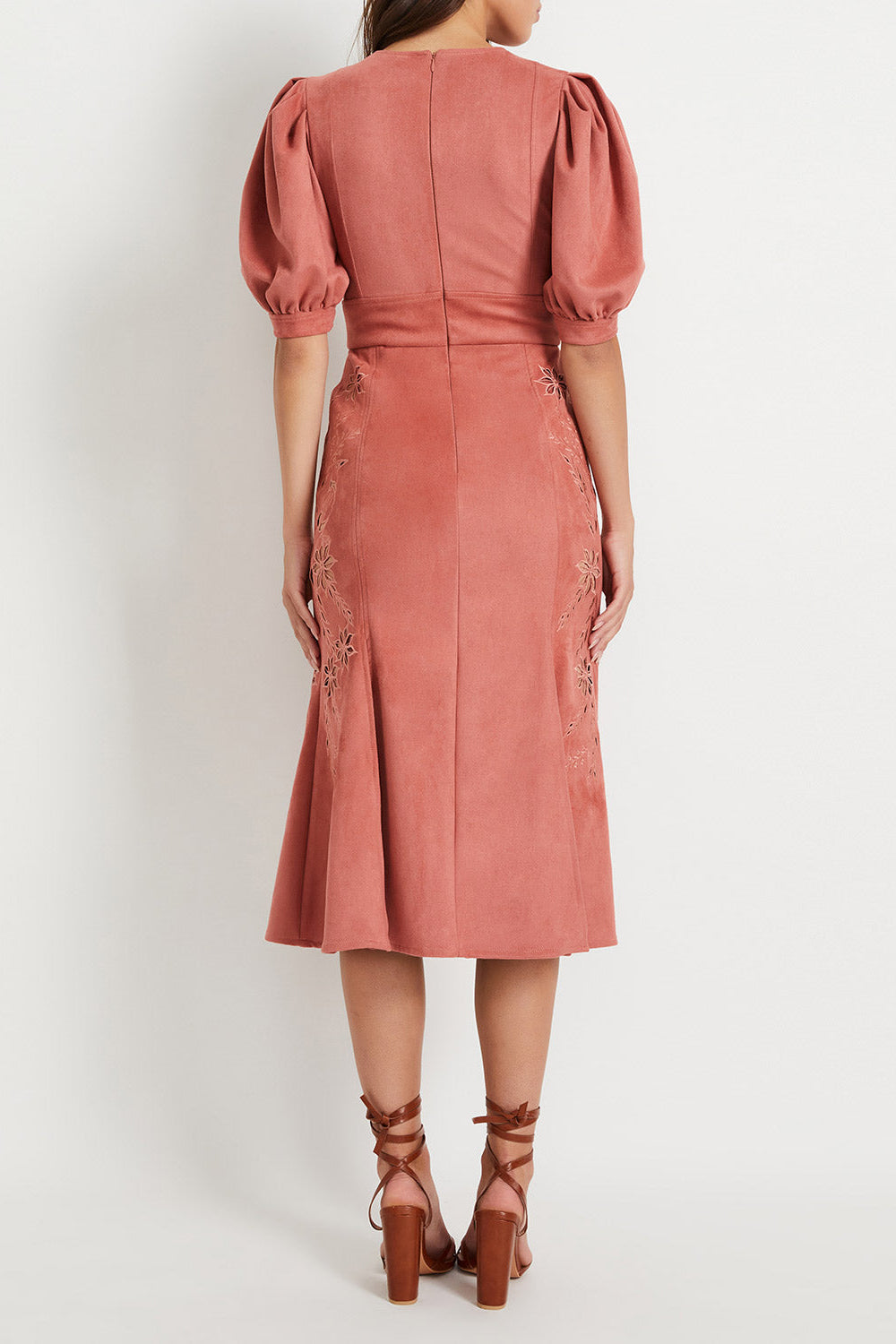 Faux Suede V-Neck Midi Dress (FINAL SALE)
