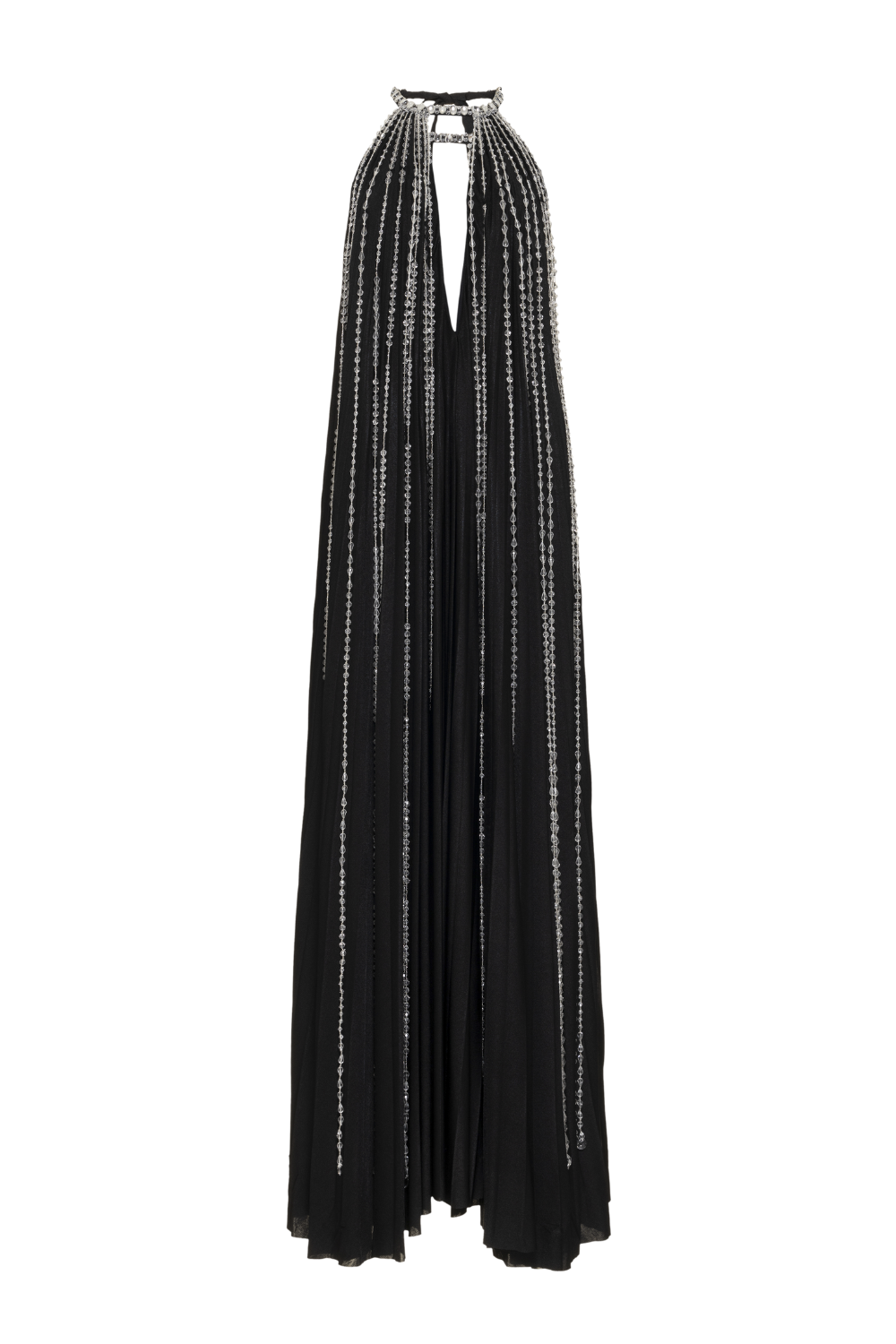 Moonlight Crystal Beaded Maxi Dress