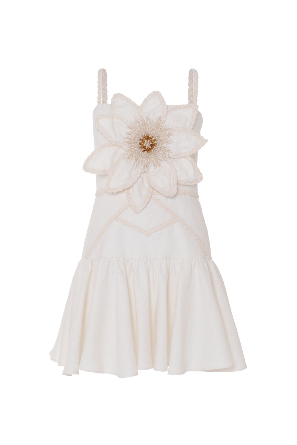 TROPIC LINEN FLOWER MINI DRESS
