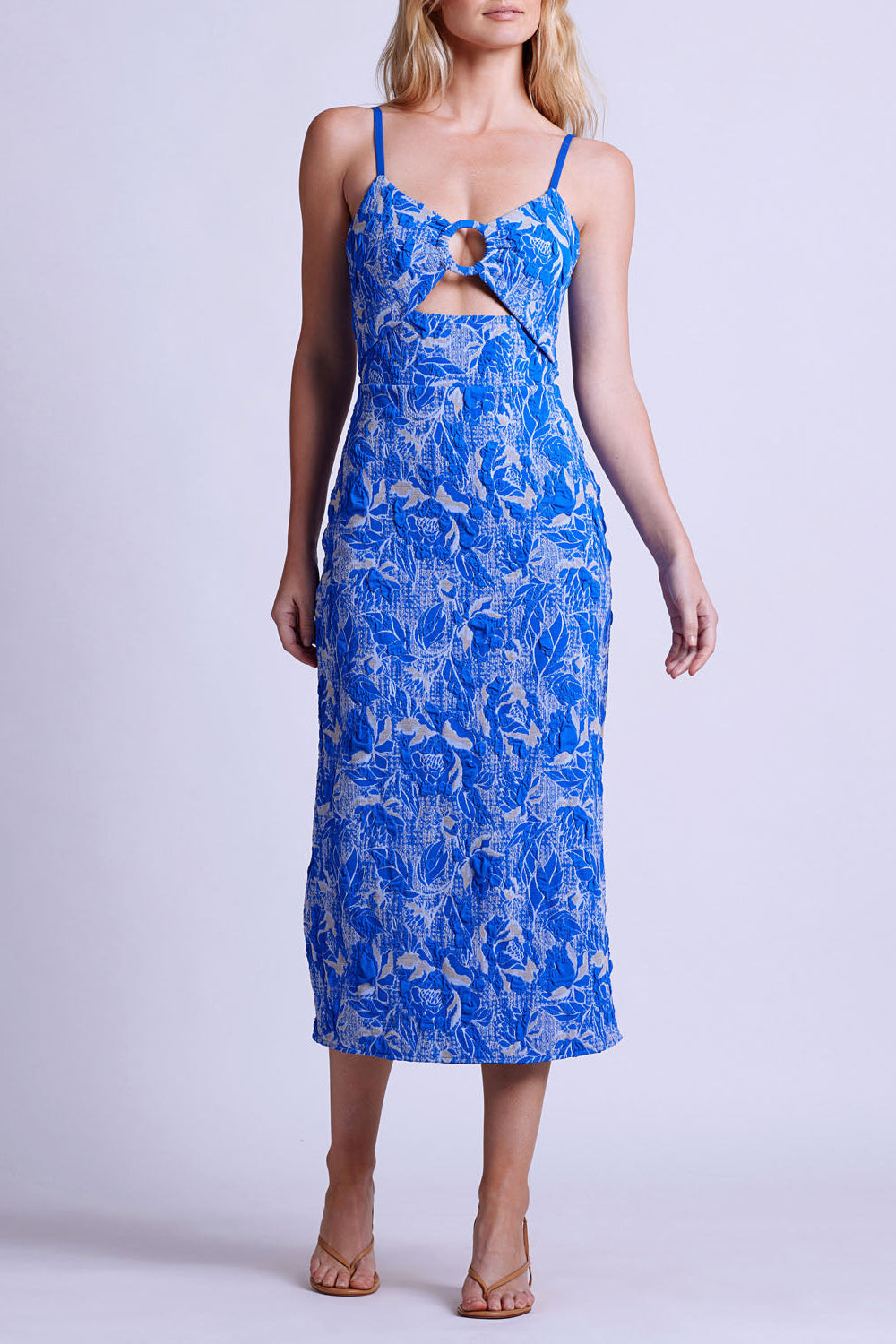 Stretch Jacquard Midi Dress