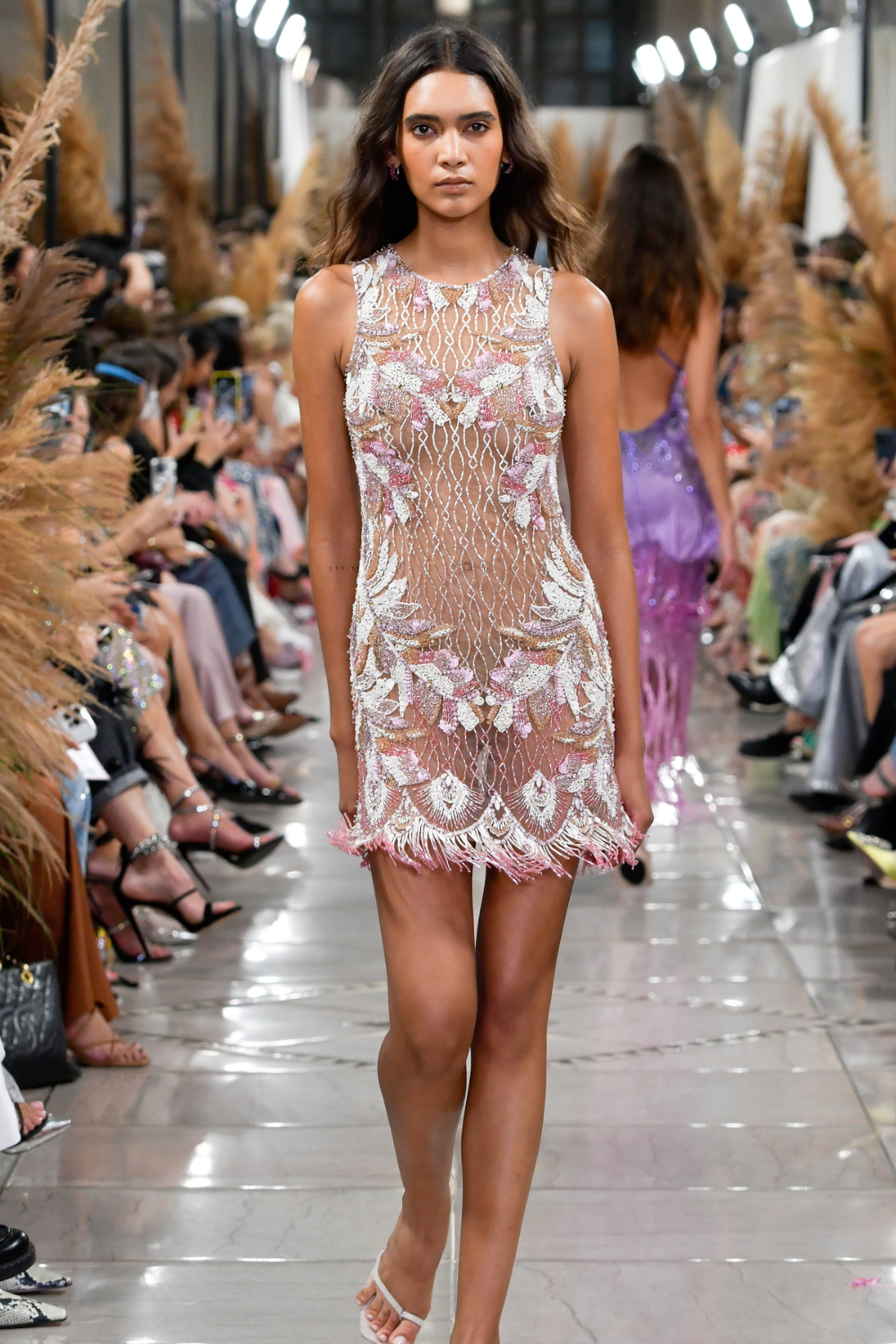 Hand-Beaded Sleeveless Mini Dress (EXCLUSIVE)