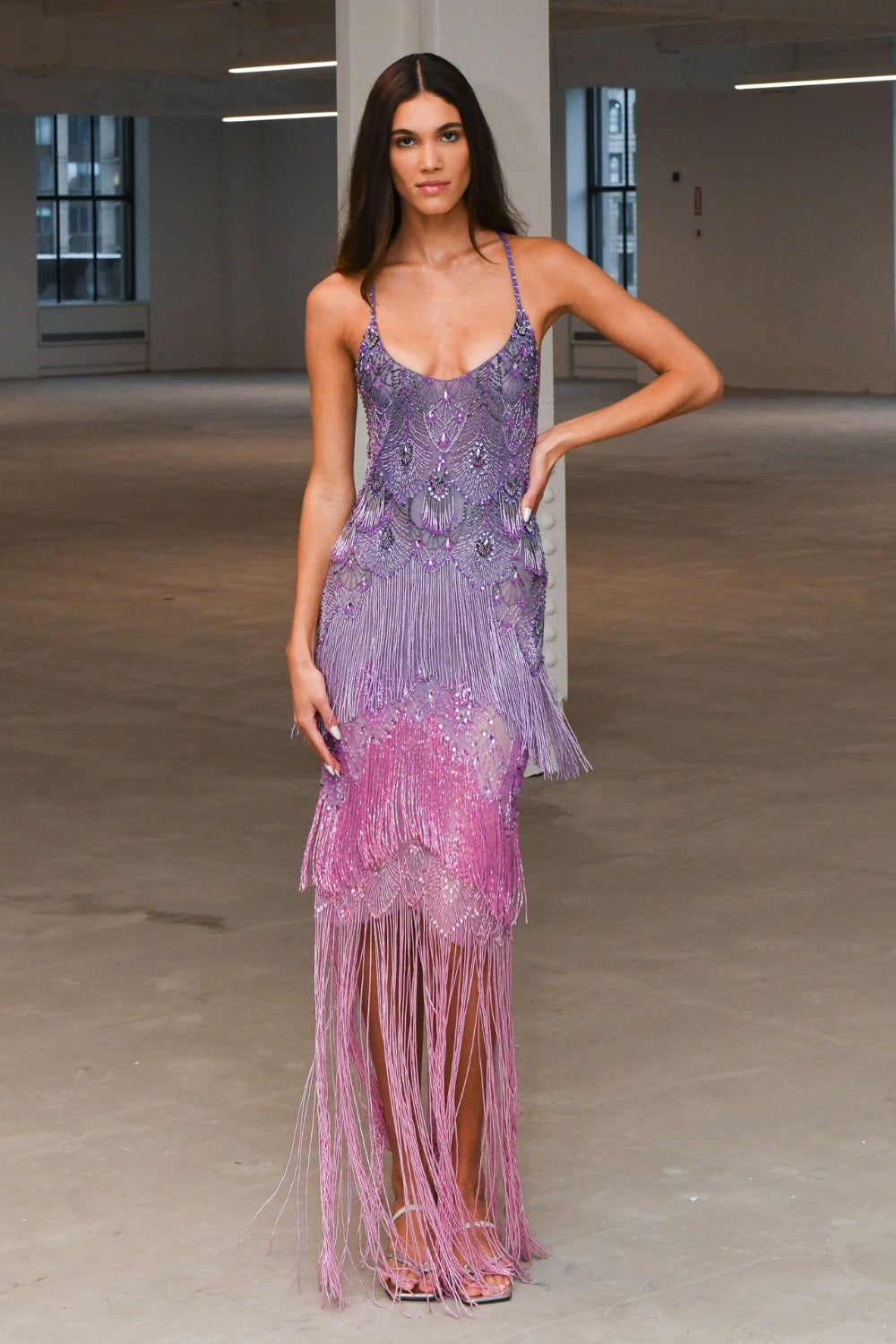 Hand-Beaded Ombre Gown