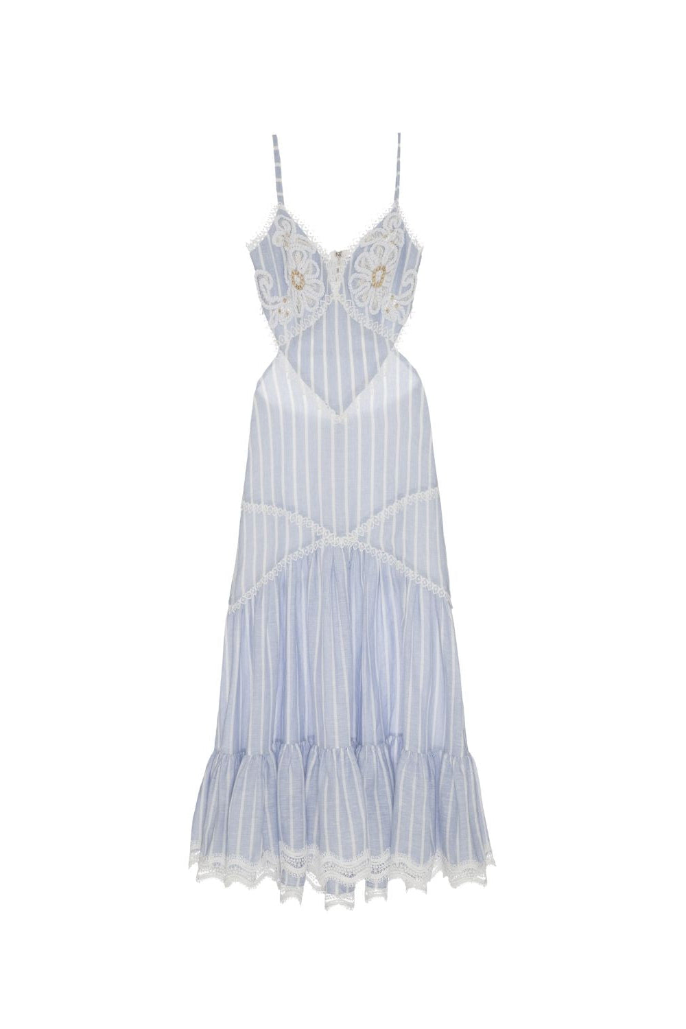 MARINE LINEN CUT OUT MIDI DRESS