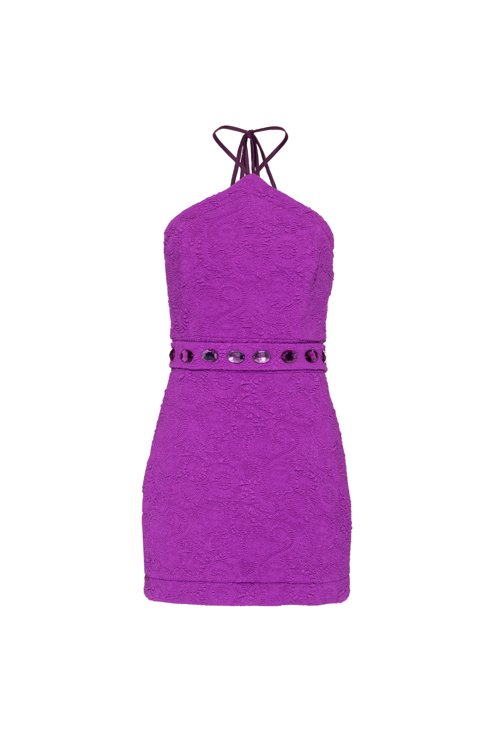 Stretch Jacquard Beaded Mini