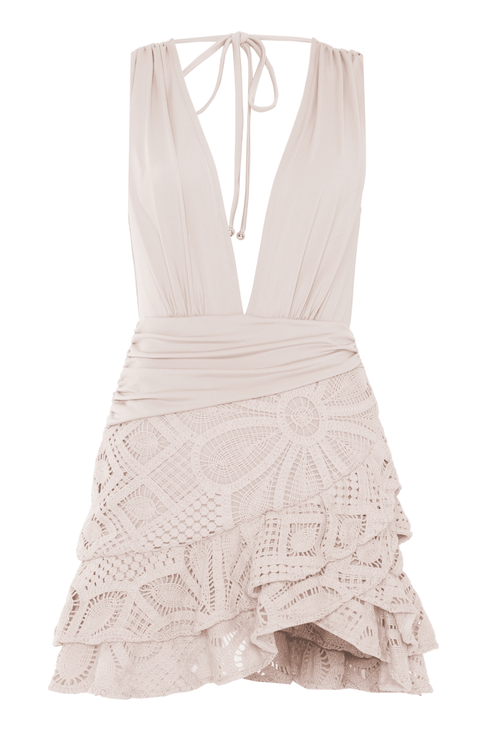 FLOWER CROCHET MINI DRESS