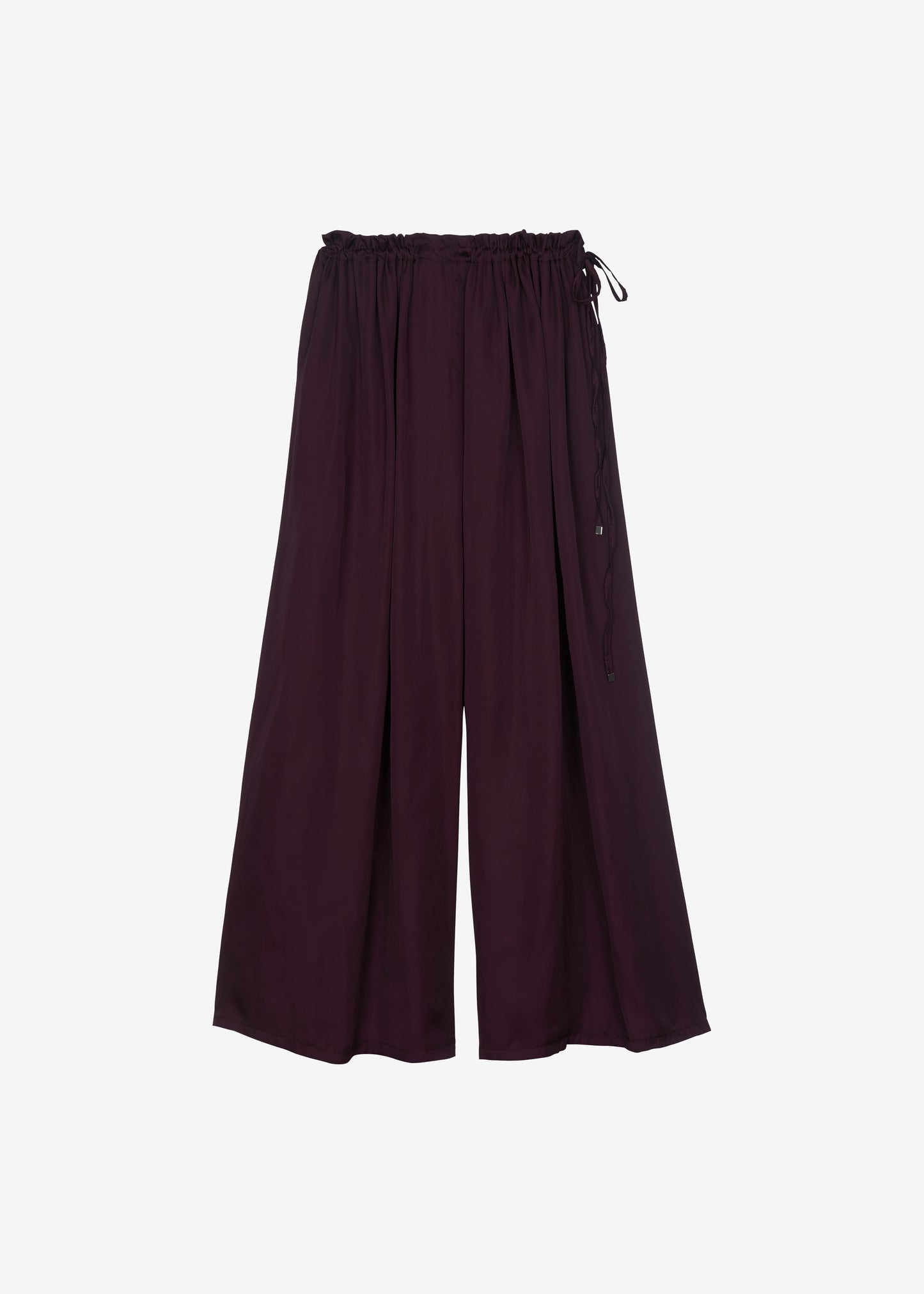 Arleth Satin Sheer Drawstring Pants - Plum
