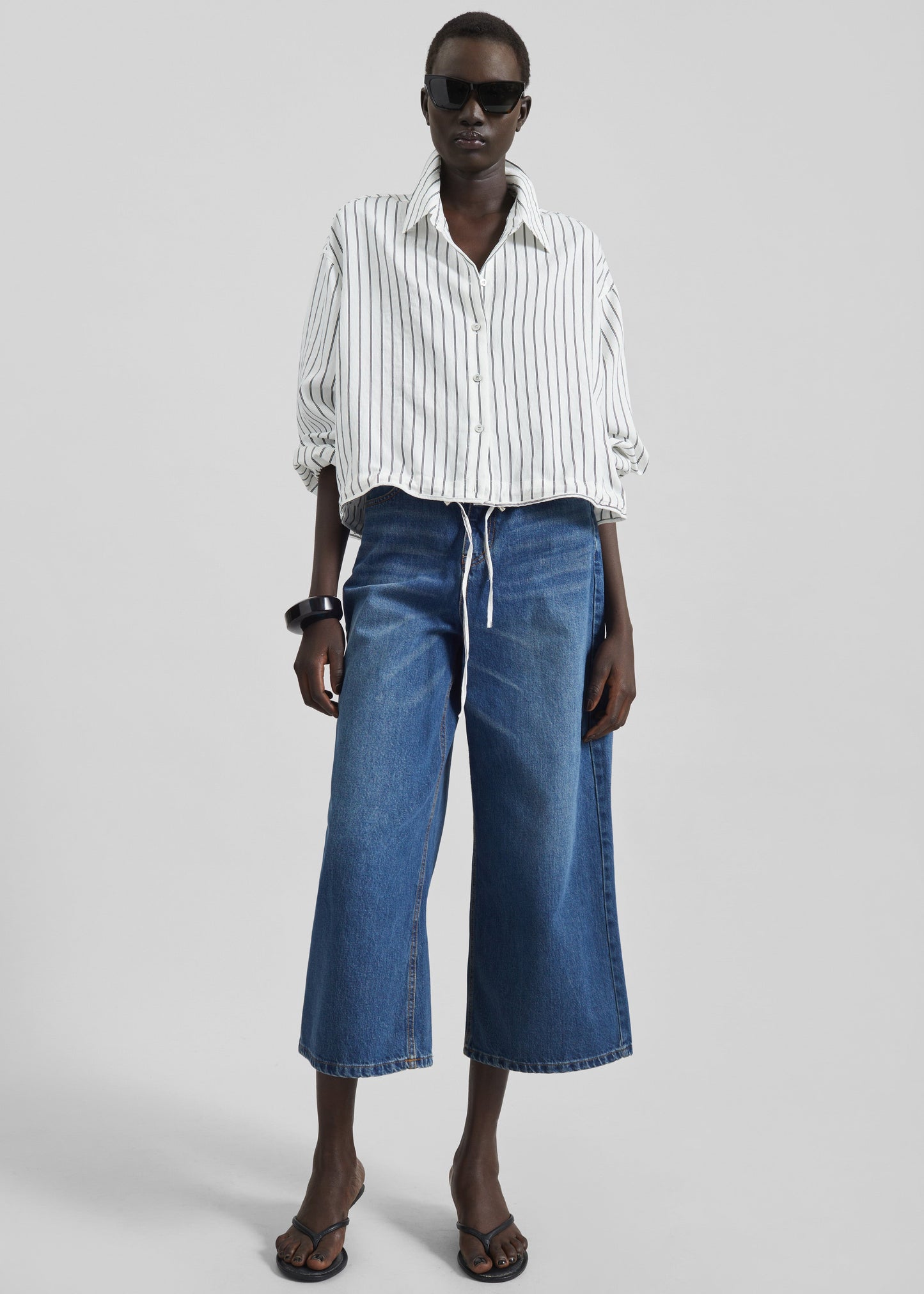 Besdon Denim Culottes - Medium Wash