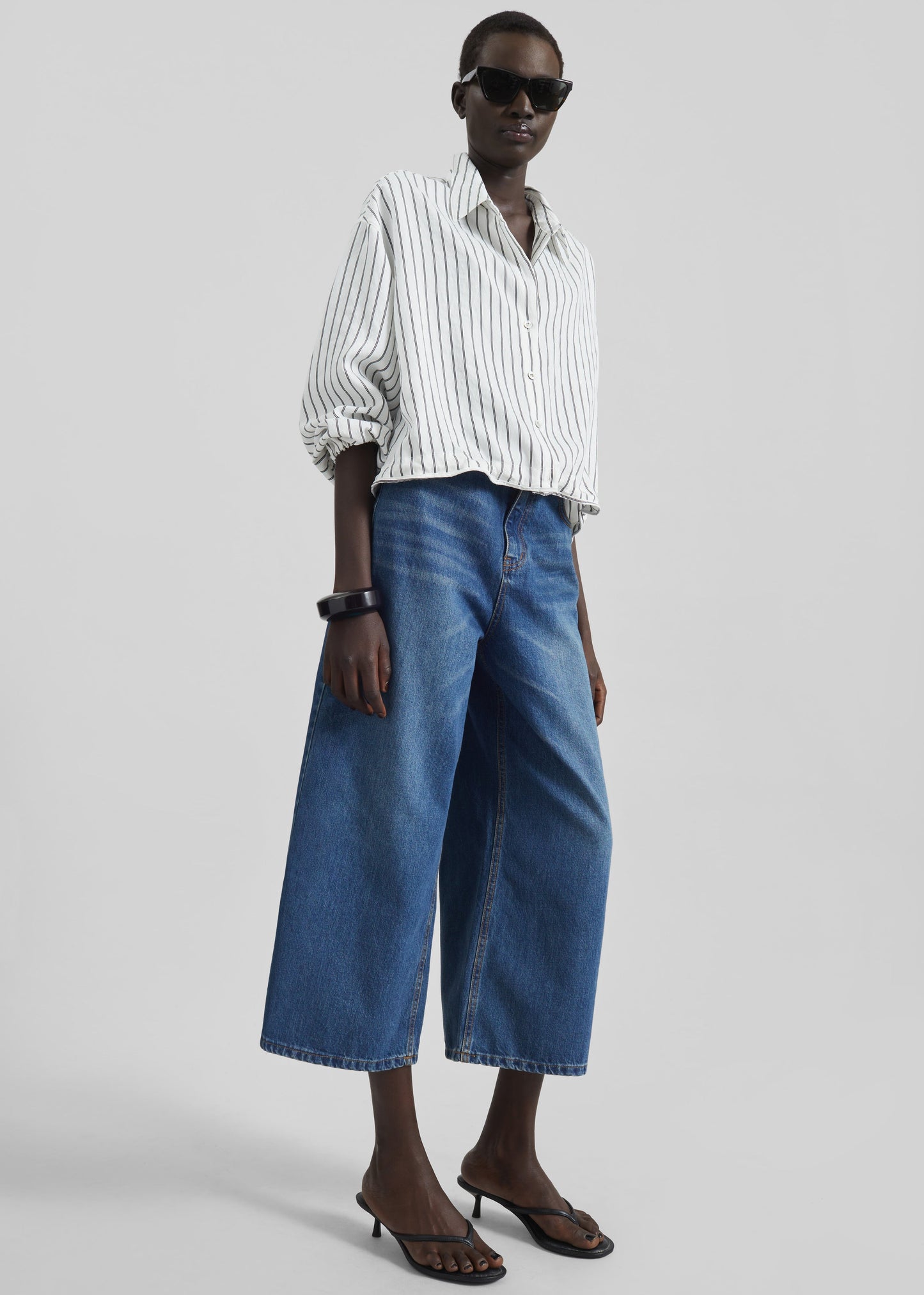 Besdon Denim Culottes - Medium Wash