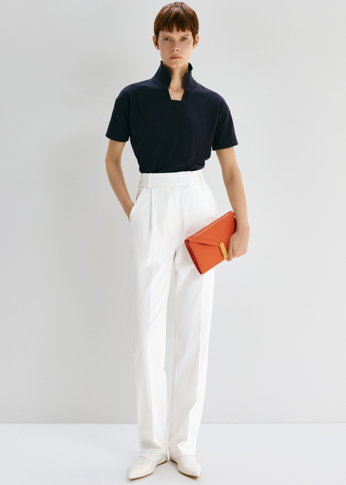 Bevza High-Waisted Trousers - White