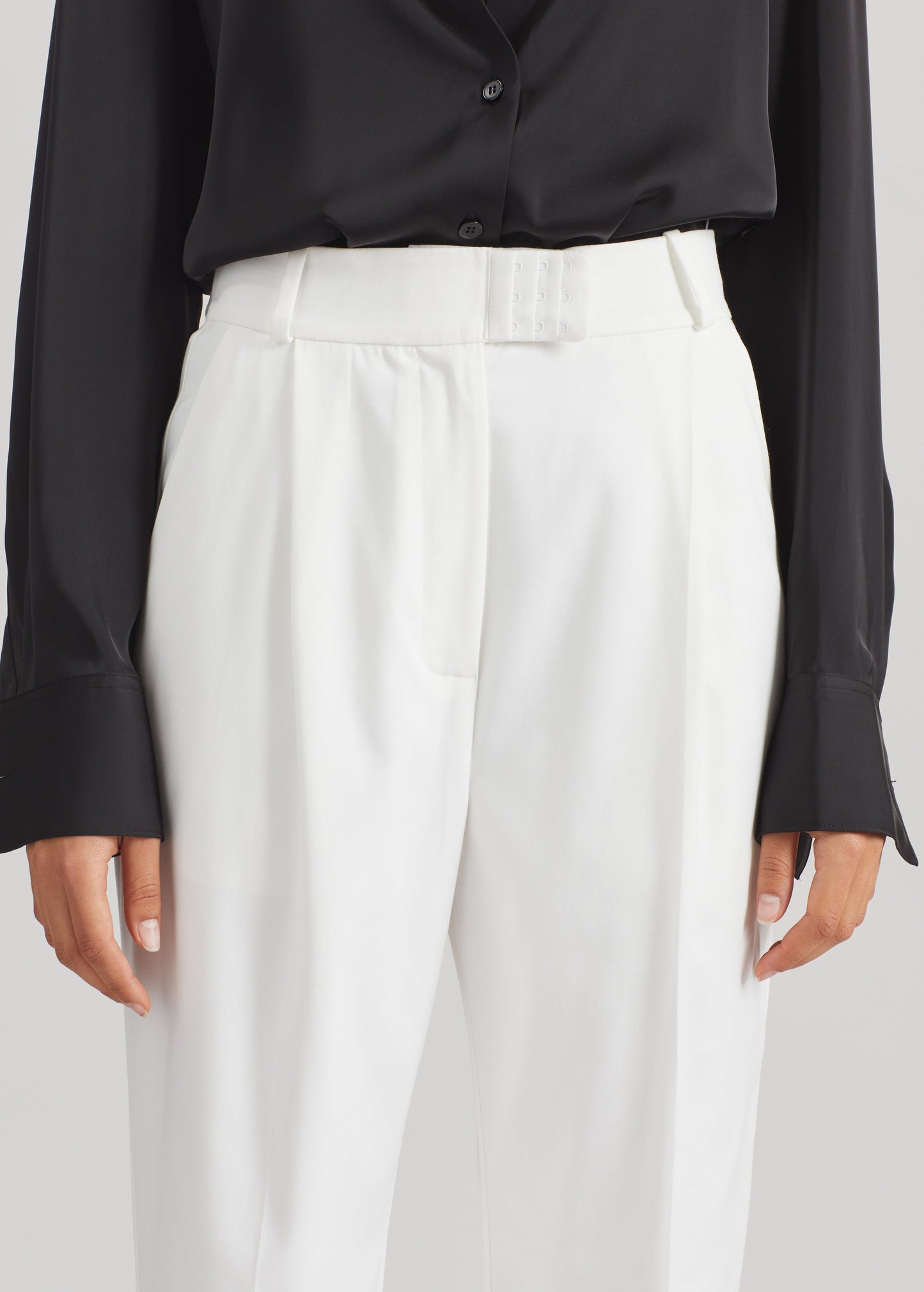 Bevza High-Waisted Trousers - White