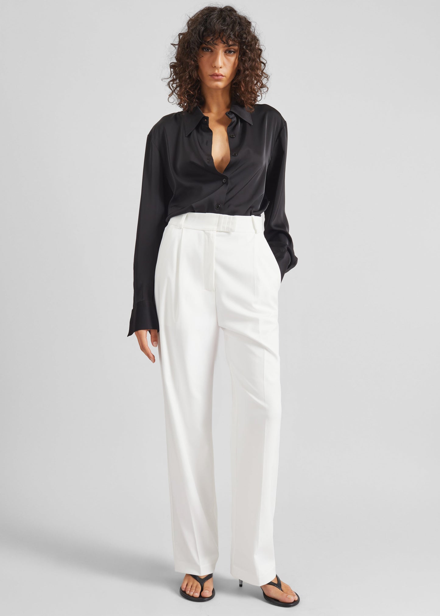 Bevza High-Waisted Trousers - White