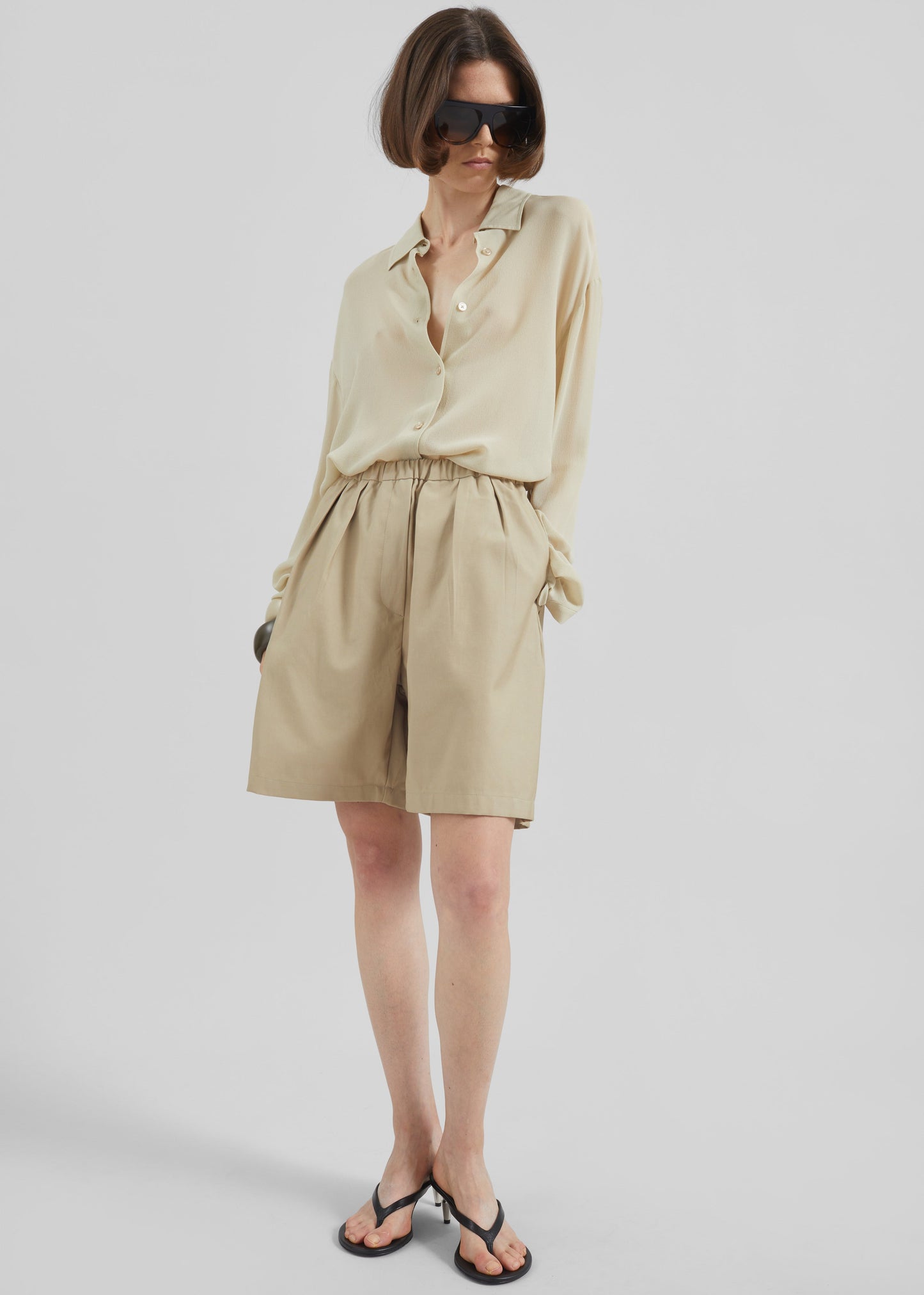 Bora Cotton Chino Shorts - Beige