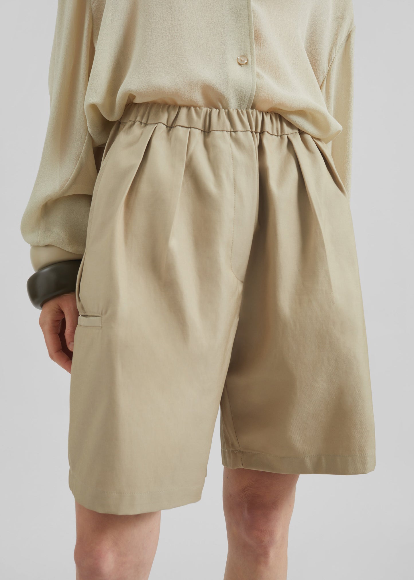 Bora Cotton Chino Shorts - Beige