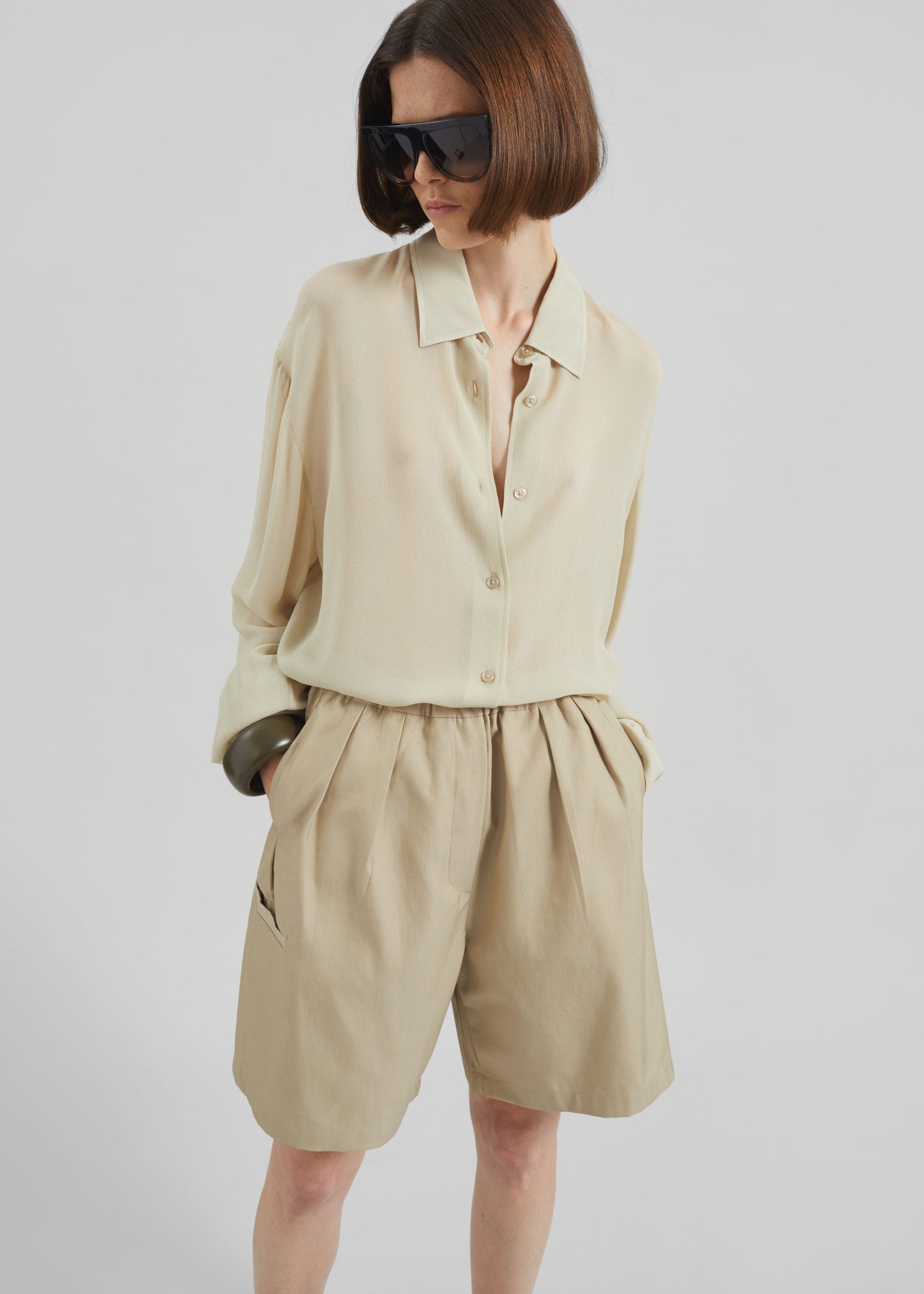 Bora Cotton Chino Shorts - Beige