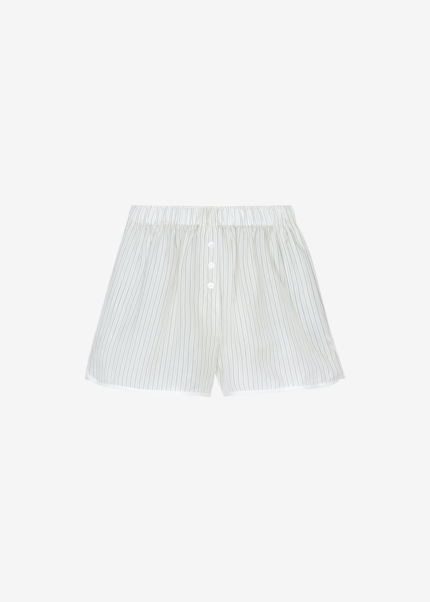Brenna Double Striped Shorts - White/Black Stripe
