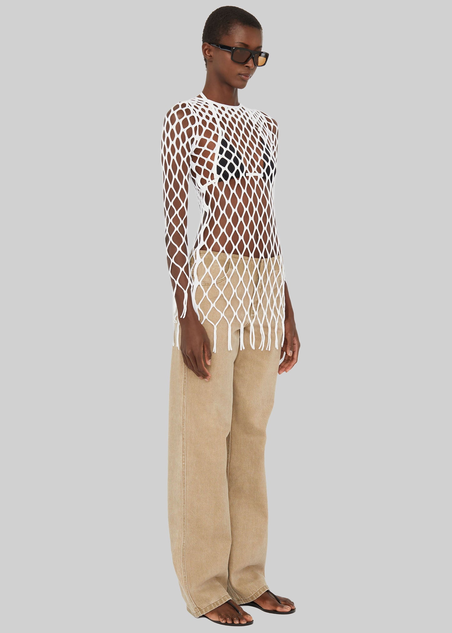 Christopher Esber Knitted Mesh Mini Dress - White
