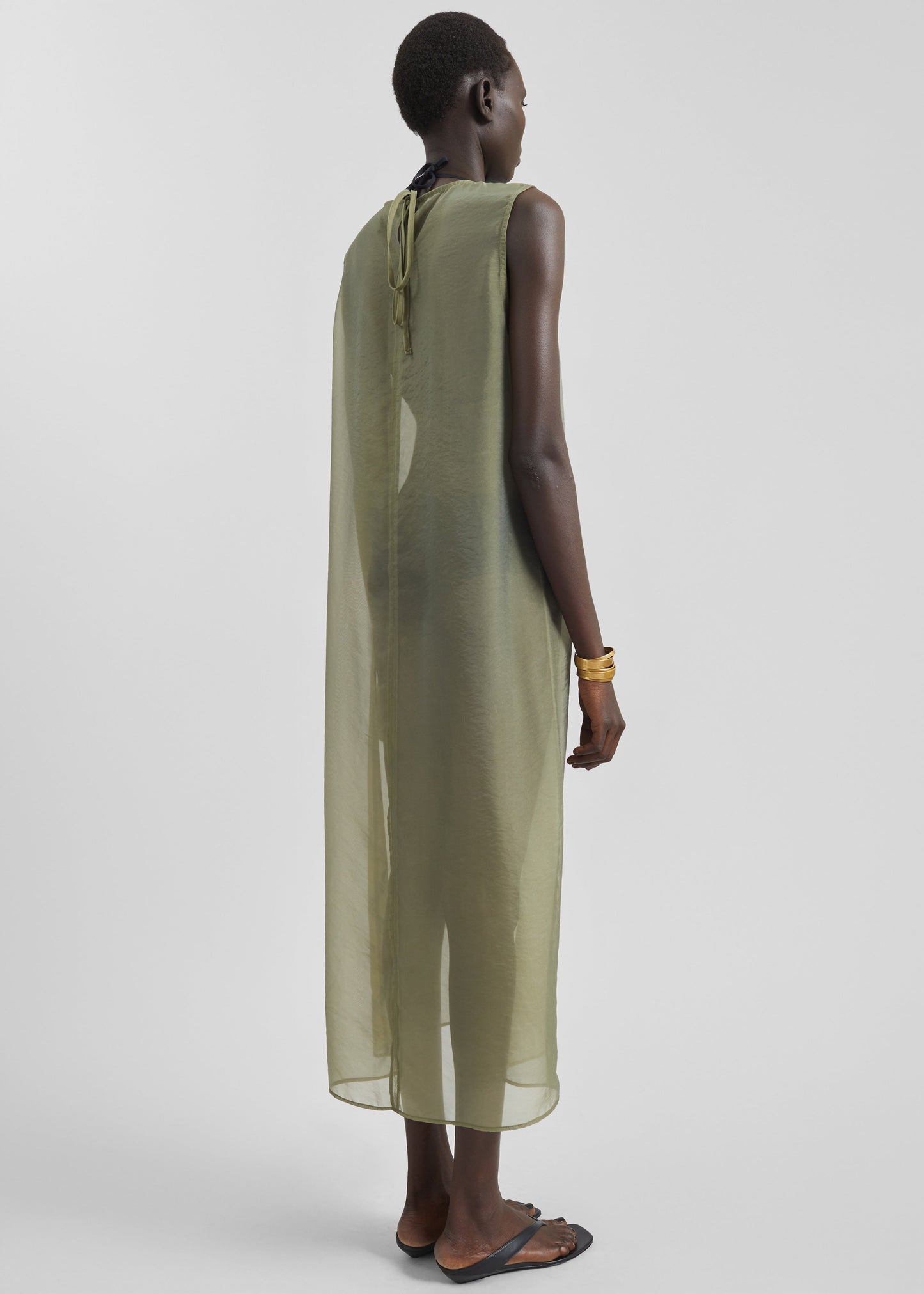 Corindi Sheer Organza Dress - Olive