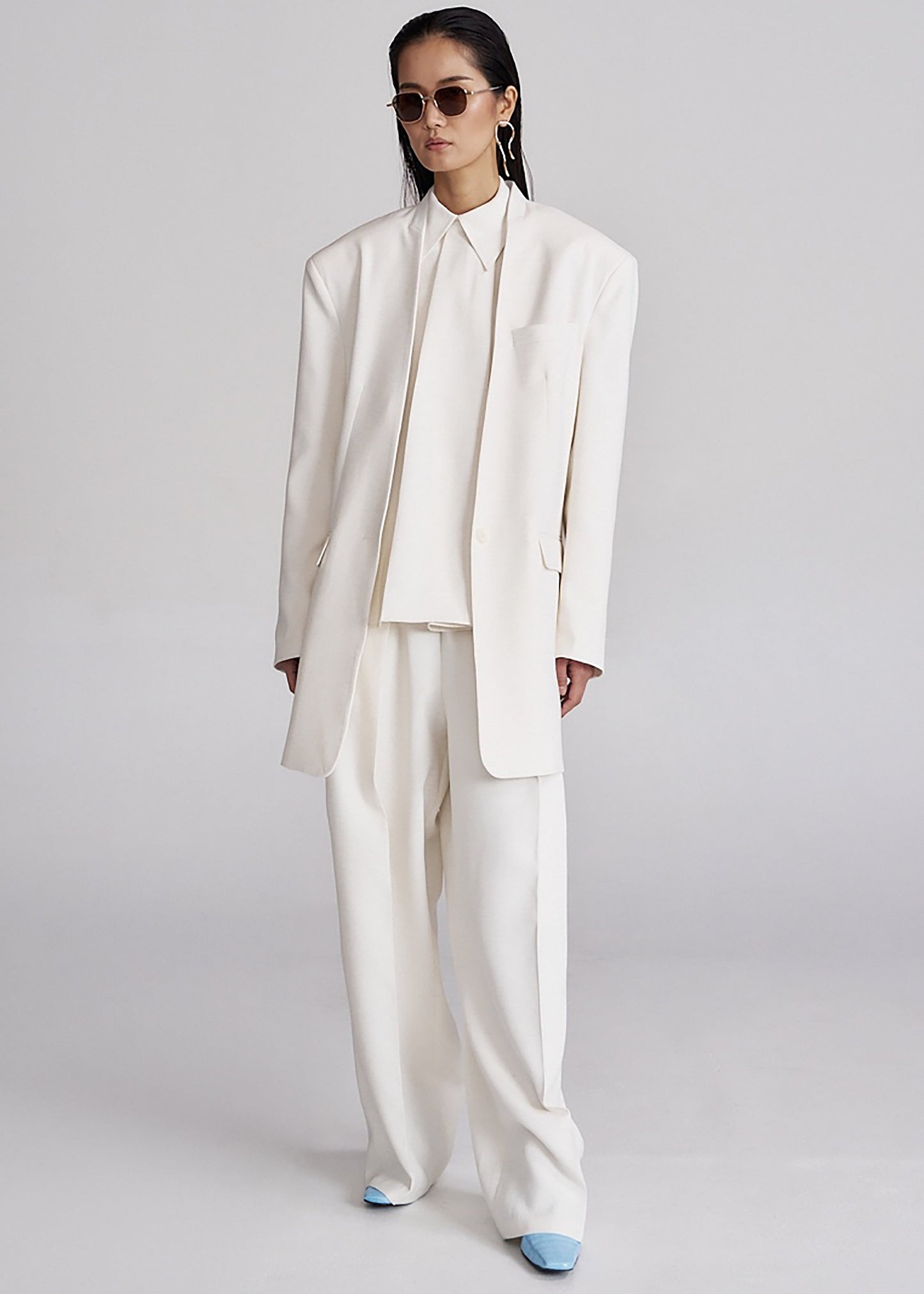 Corsham Pleated Trousers - White