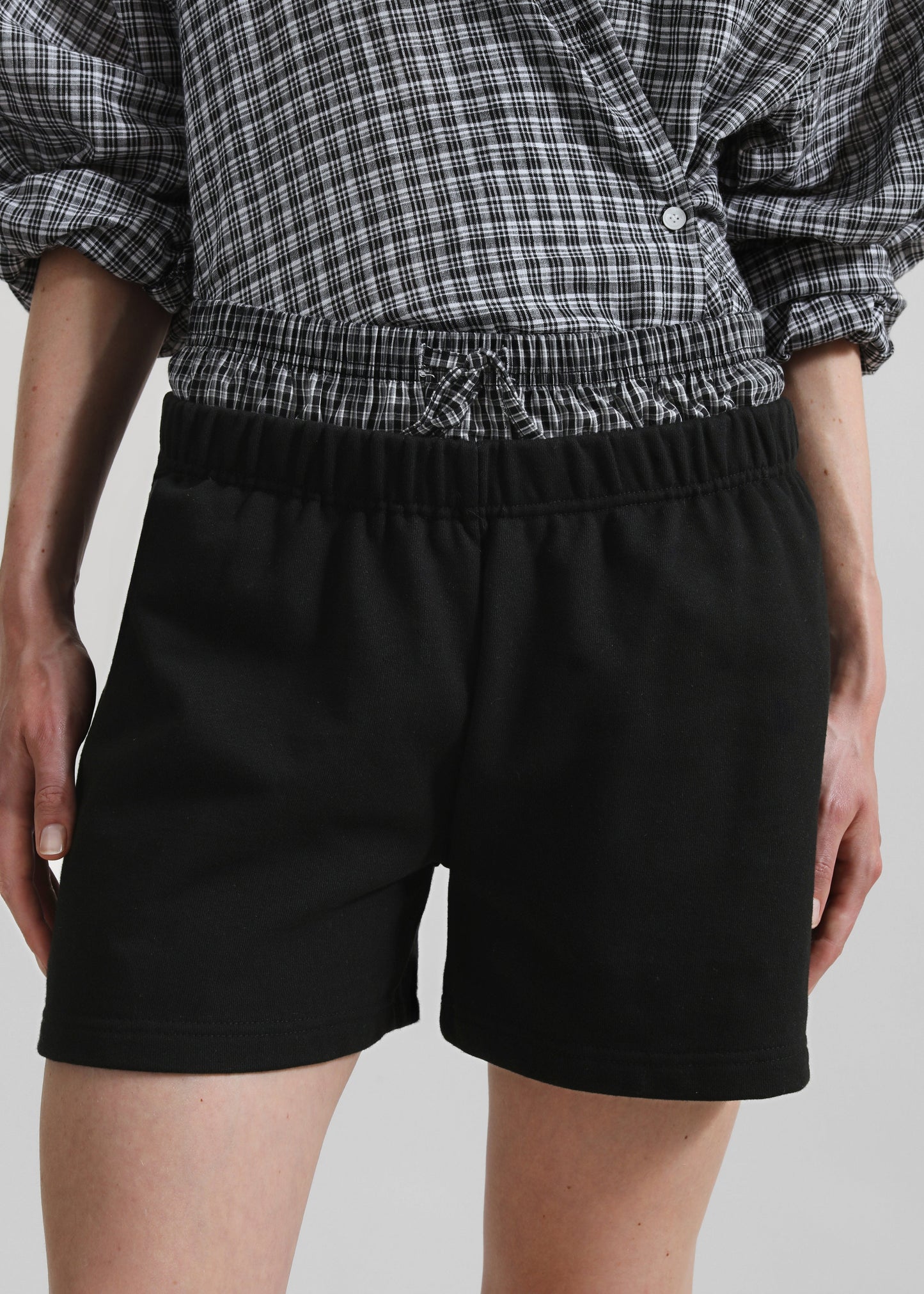 Cressy Double Waistband Shorts - Black