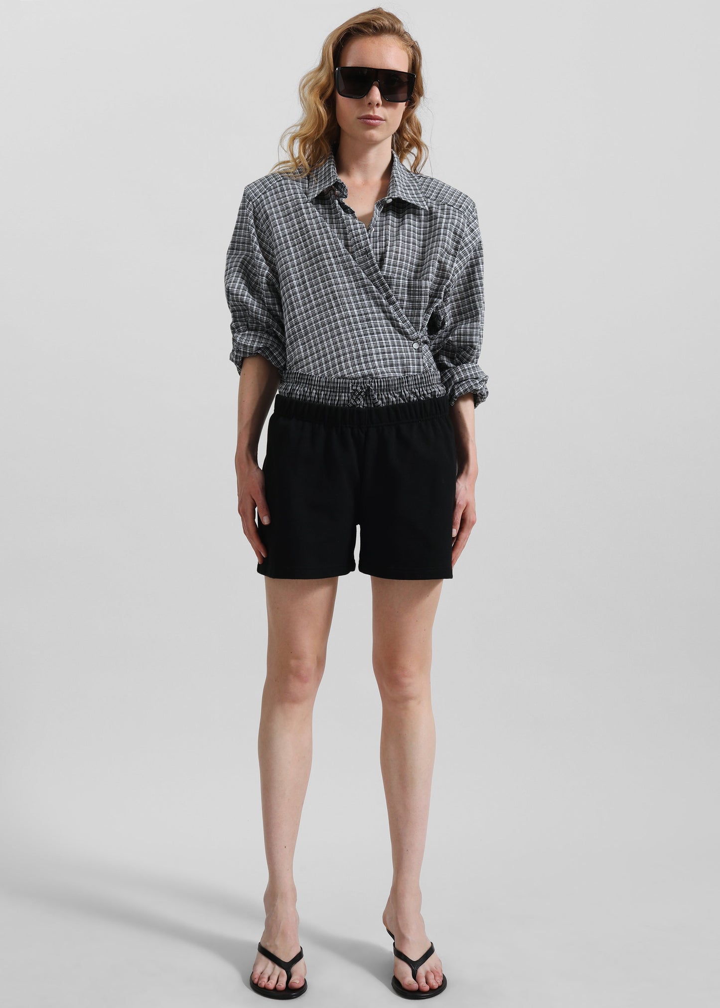 Cressy Double Waistband Shorts - Black