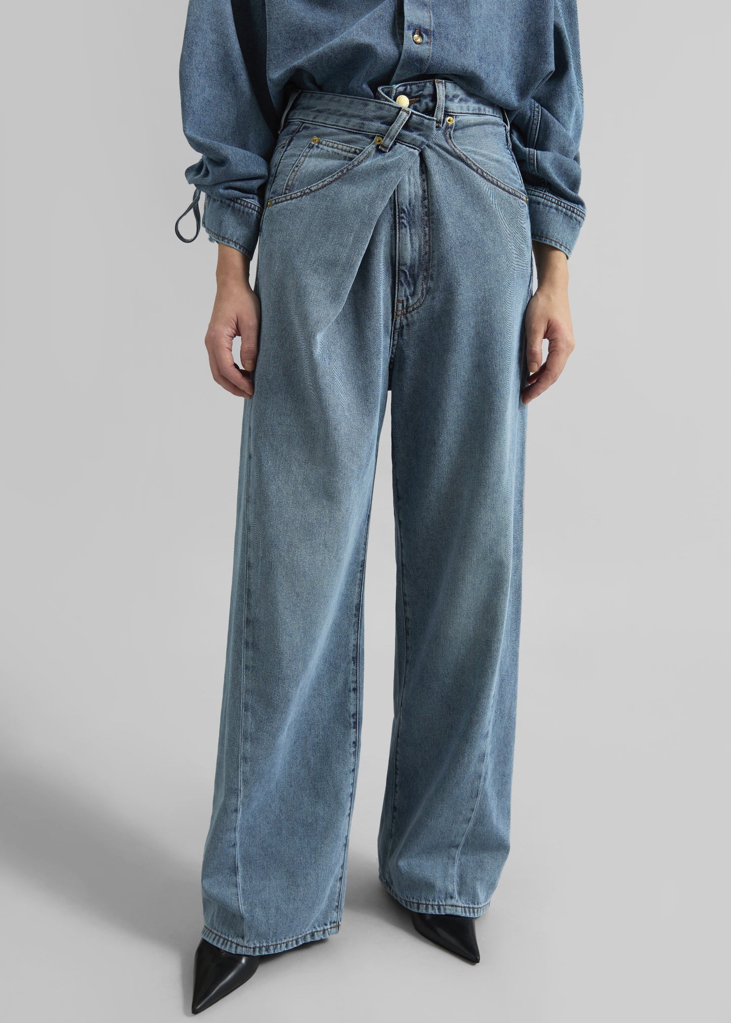 Darkpark Ines Fold Over Denim - San Fran Blue