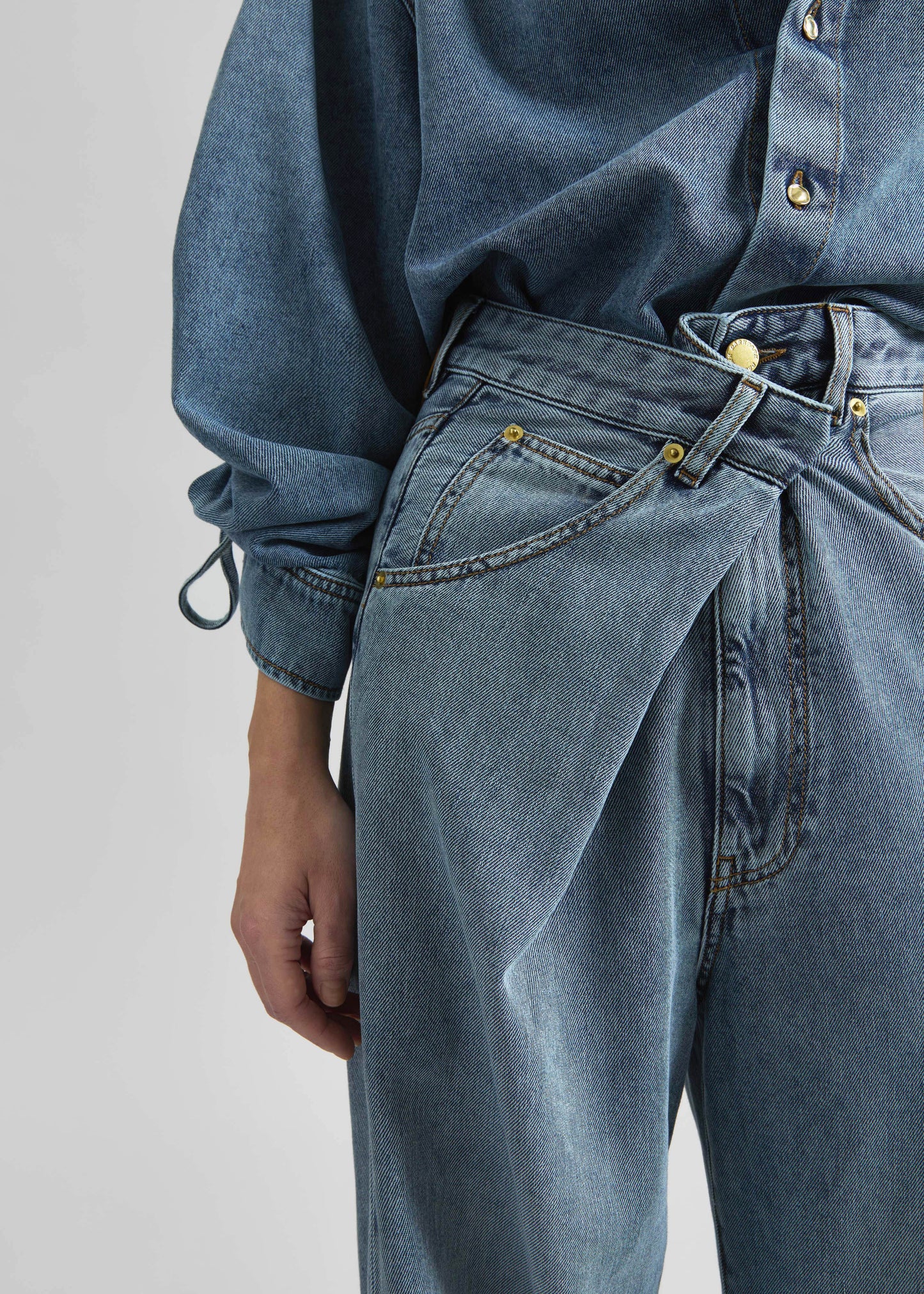 Darkpark Ines Fold Over Denim - San Fran Blue