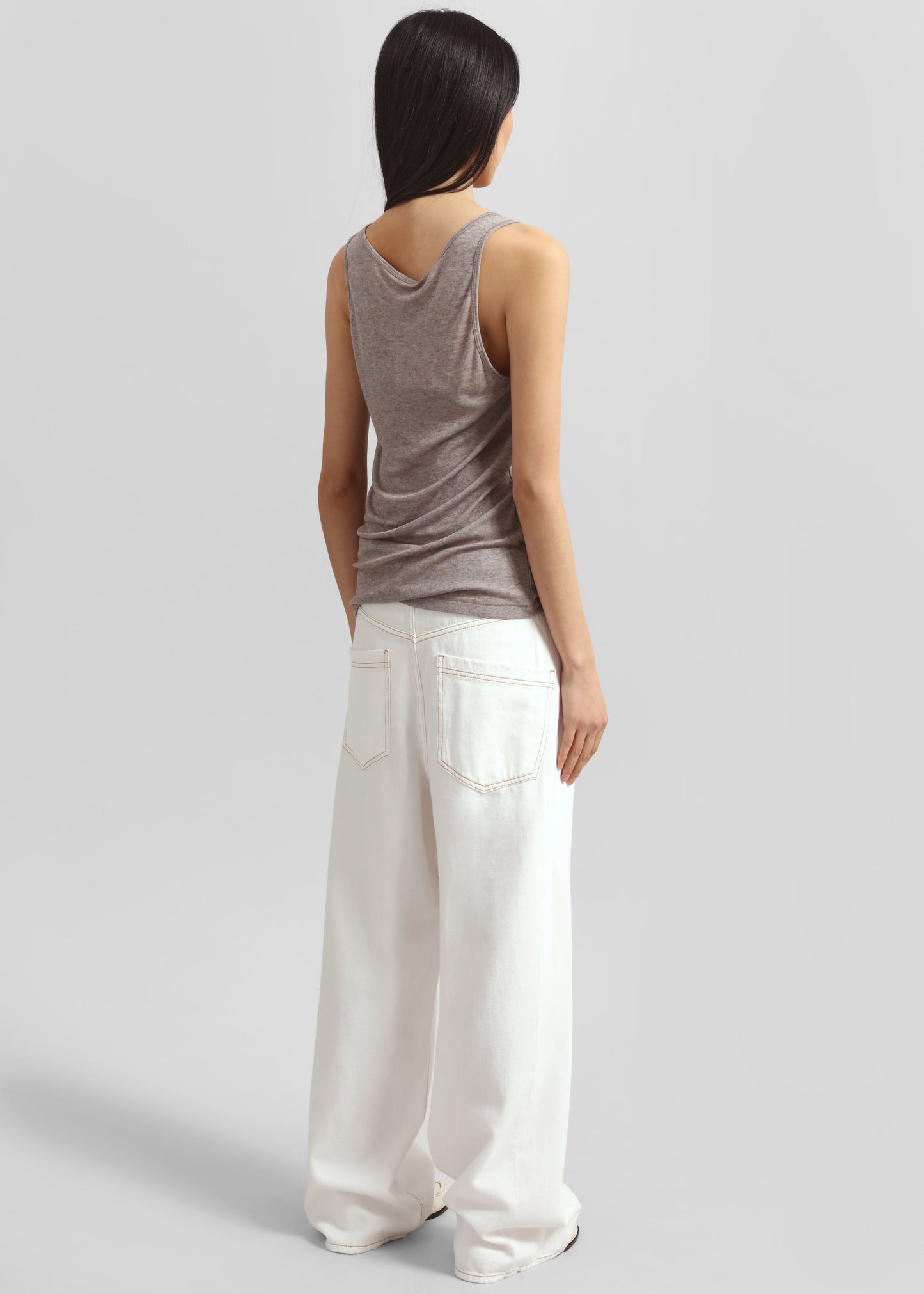 Darkpark Ines Fold Over Denim - Washed White