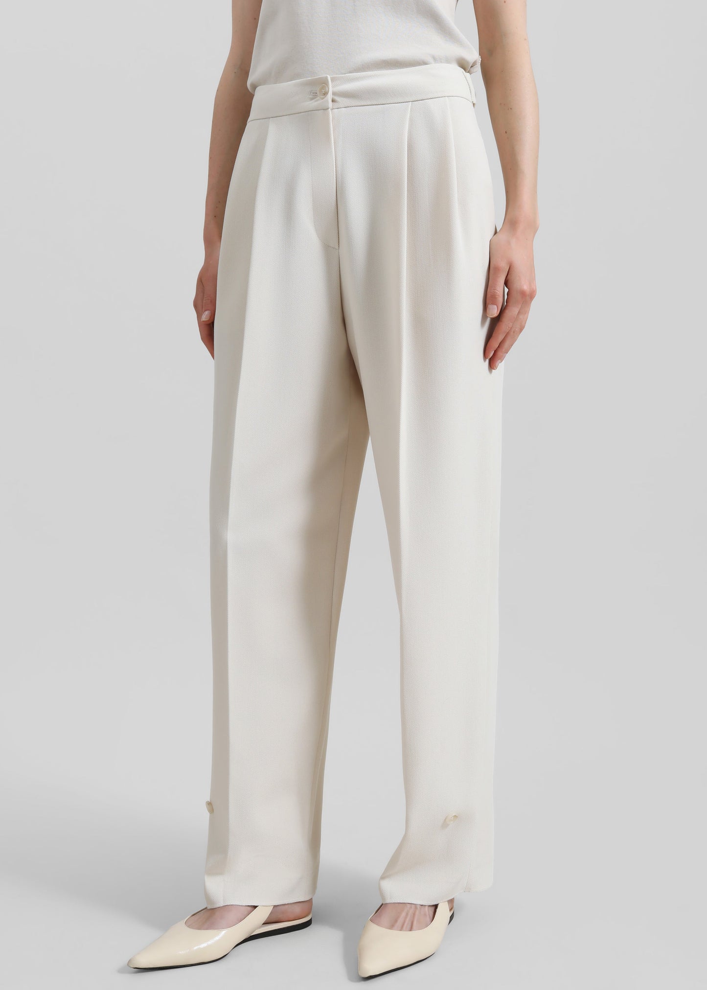 Dina Pleated Trousers - Cream