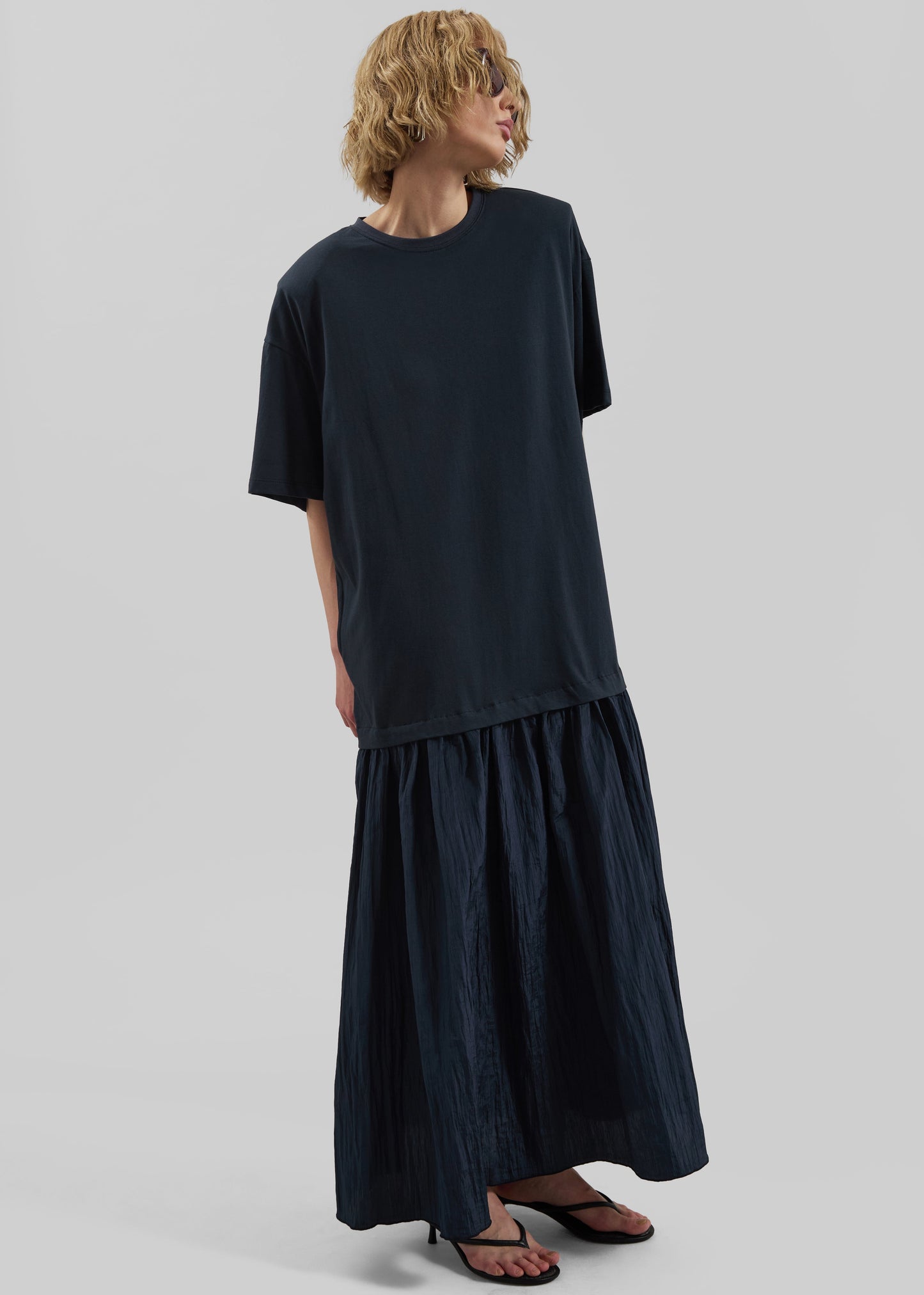 Endell Drop-Waist T-Shirt Dress - Navy