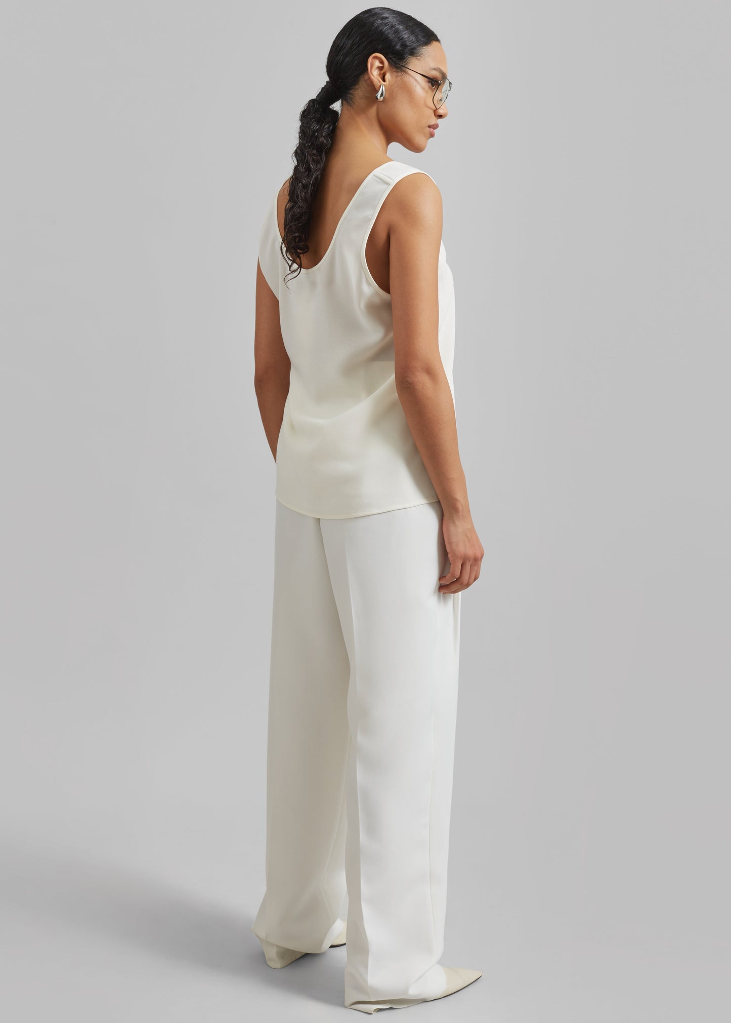 Gelso Pleated Twill Trousers - White