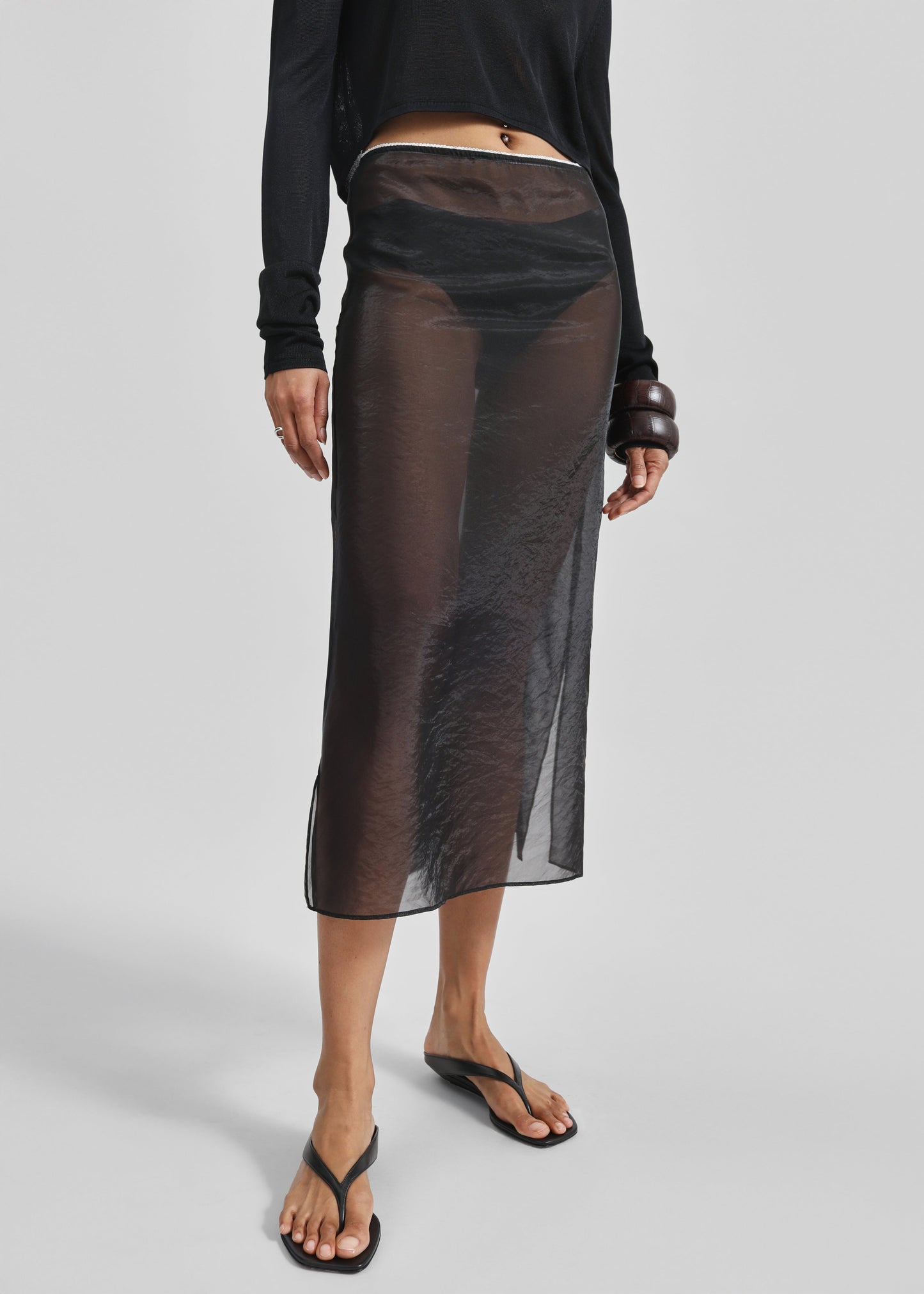 Girone Sheer Skirt - Black