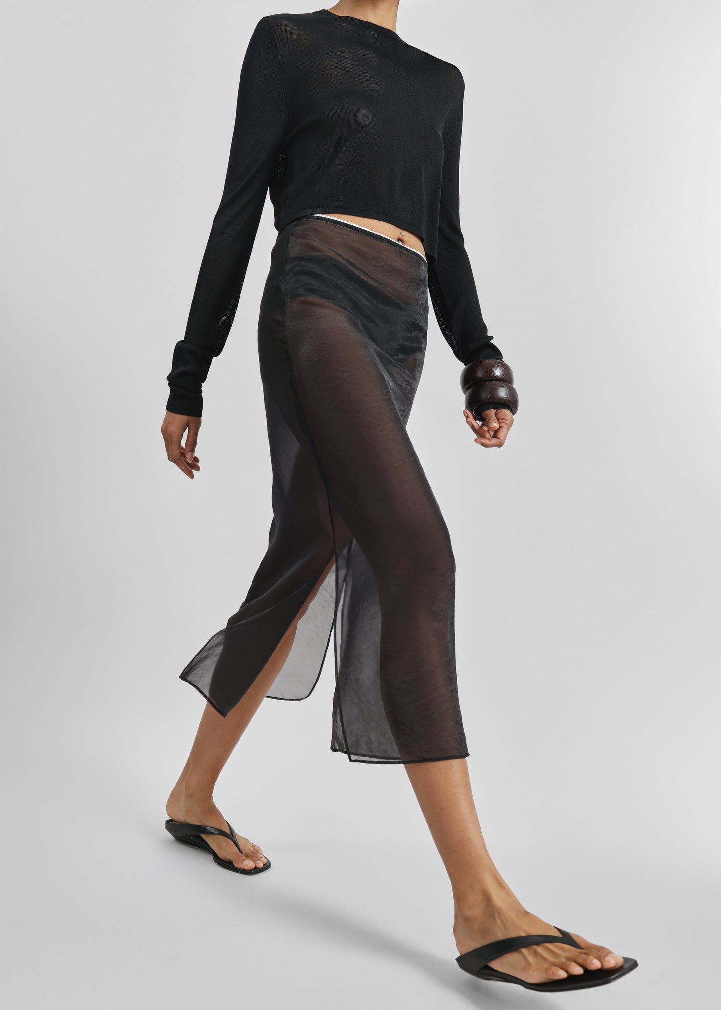 Girone Sheer Skirt - Black