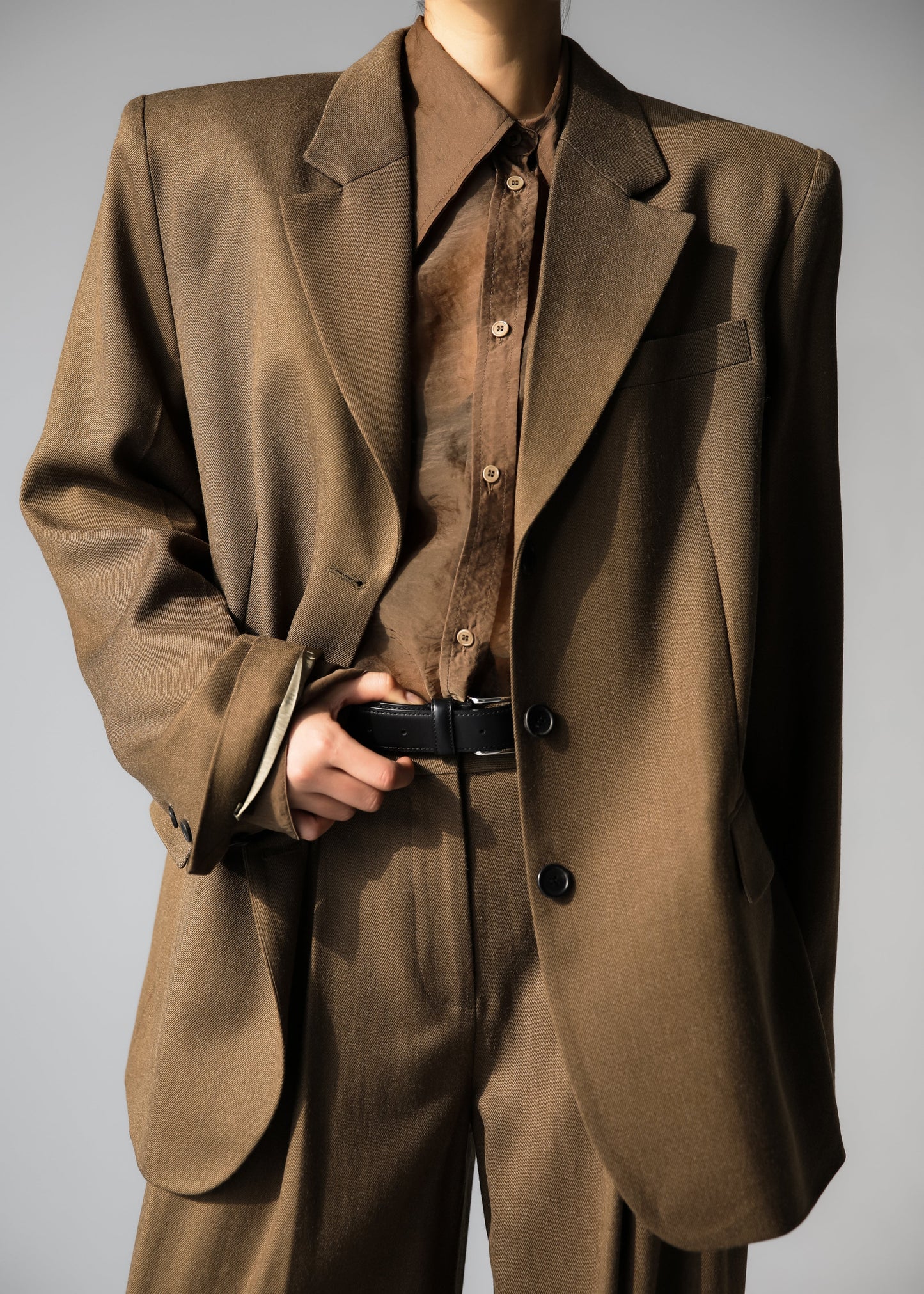 Halser Pintuck Trousers - Brown