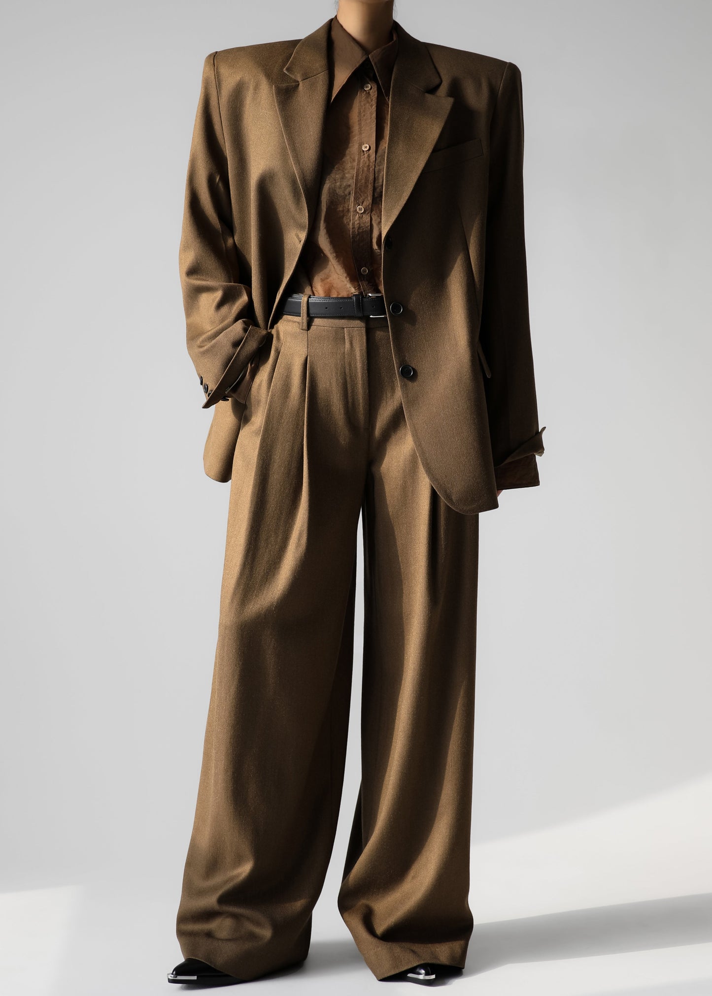 Halser Pintuck Trousers - Brown