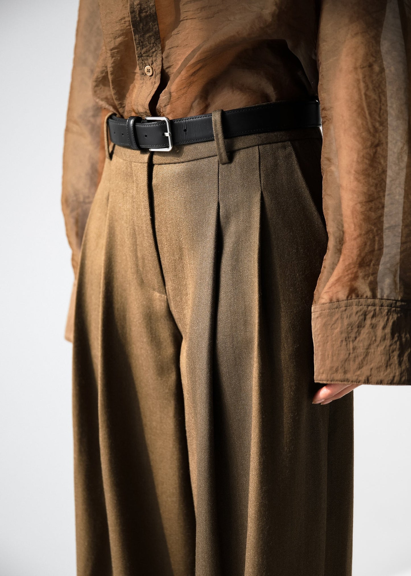 Halser Pintuck Trousers - Brown