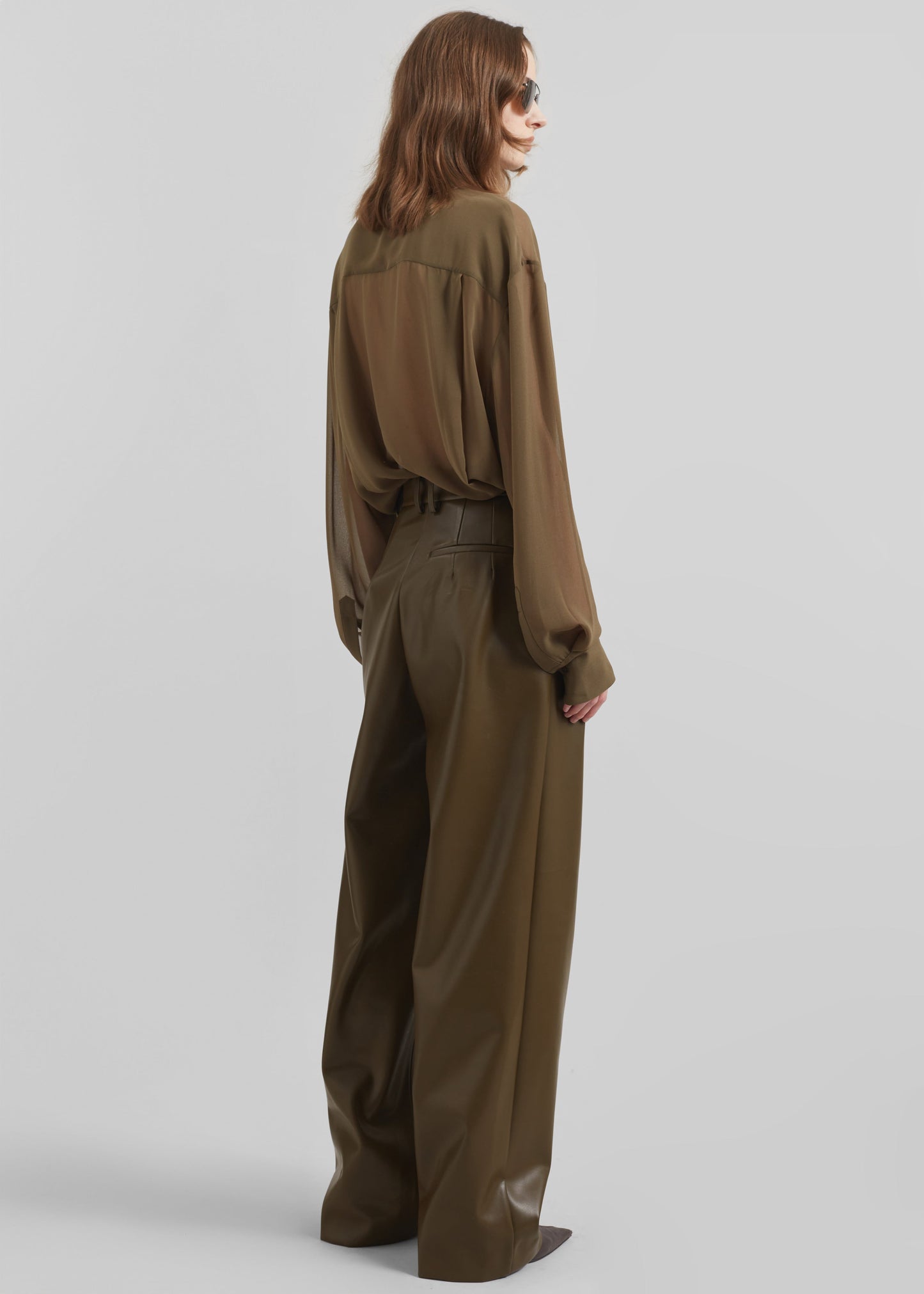 Helsinki Faux Leather Pants - Olive