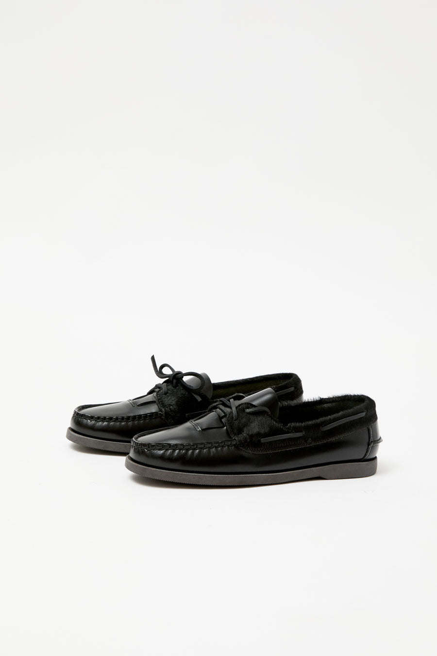 Hereu Saler Nautic Black Calf Hair and Leather Mix