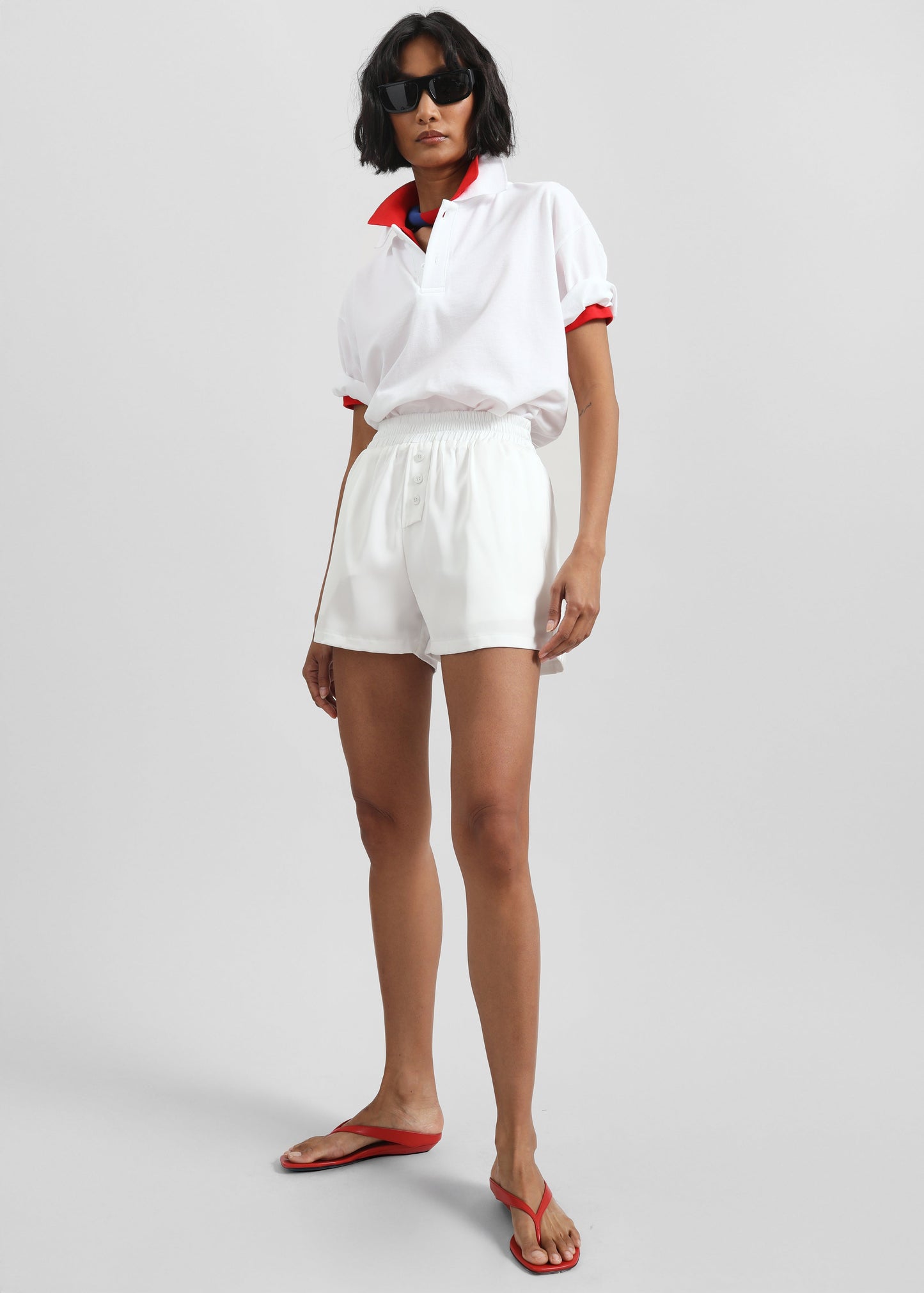 Ilsen Satin Boxer Shorts - White