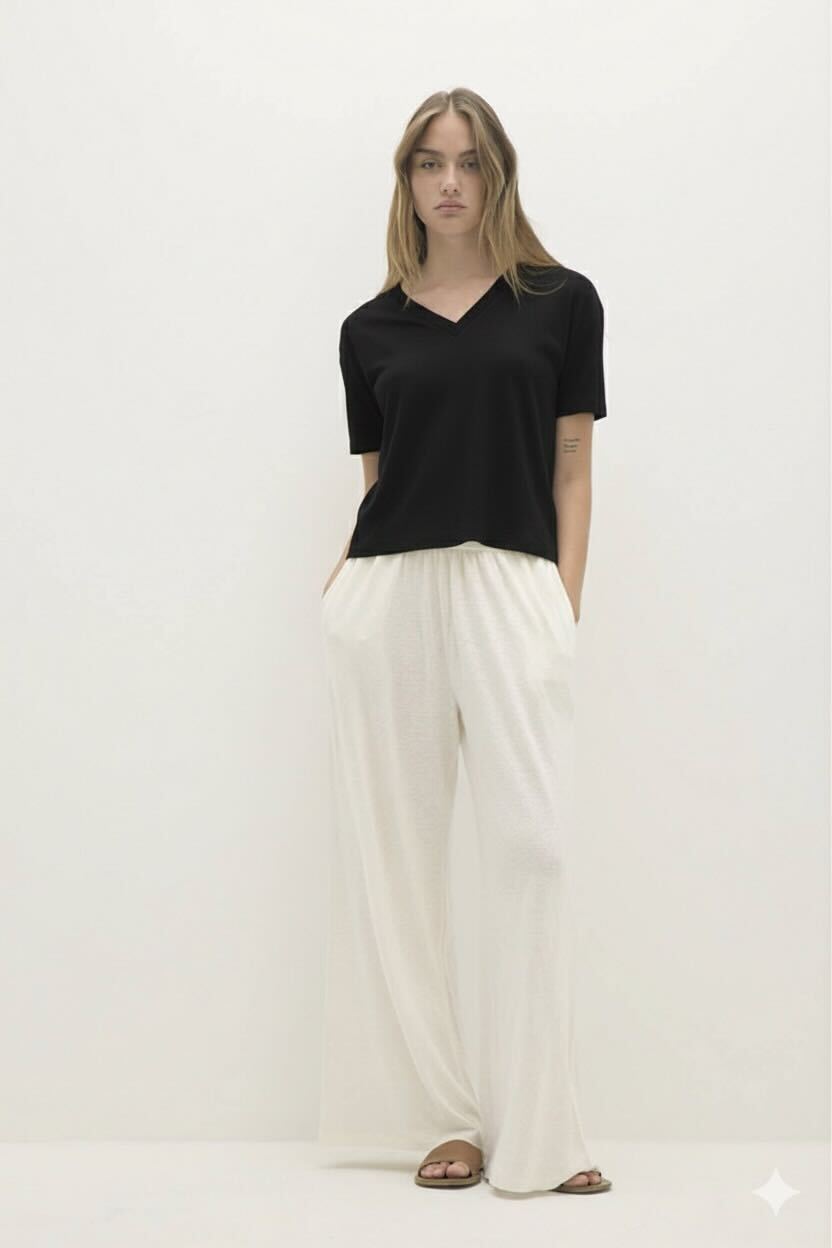 TAWNIE LINEN V-NECK TEE