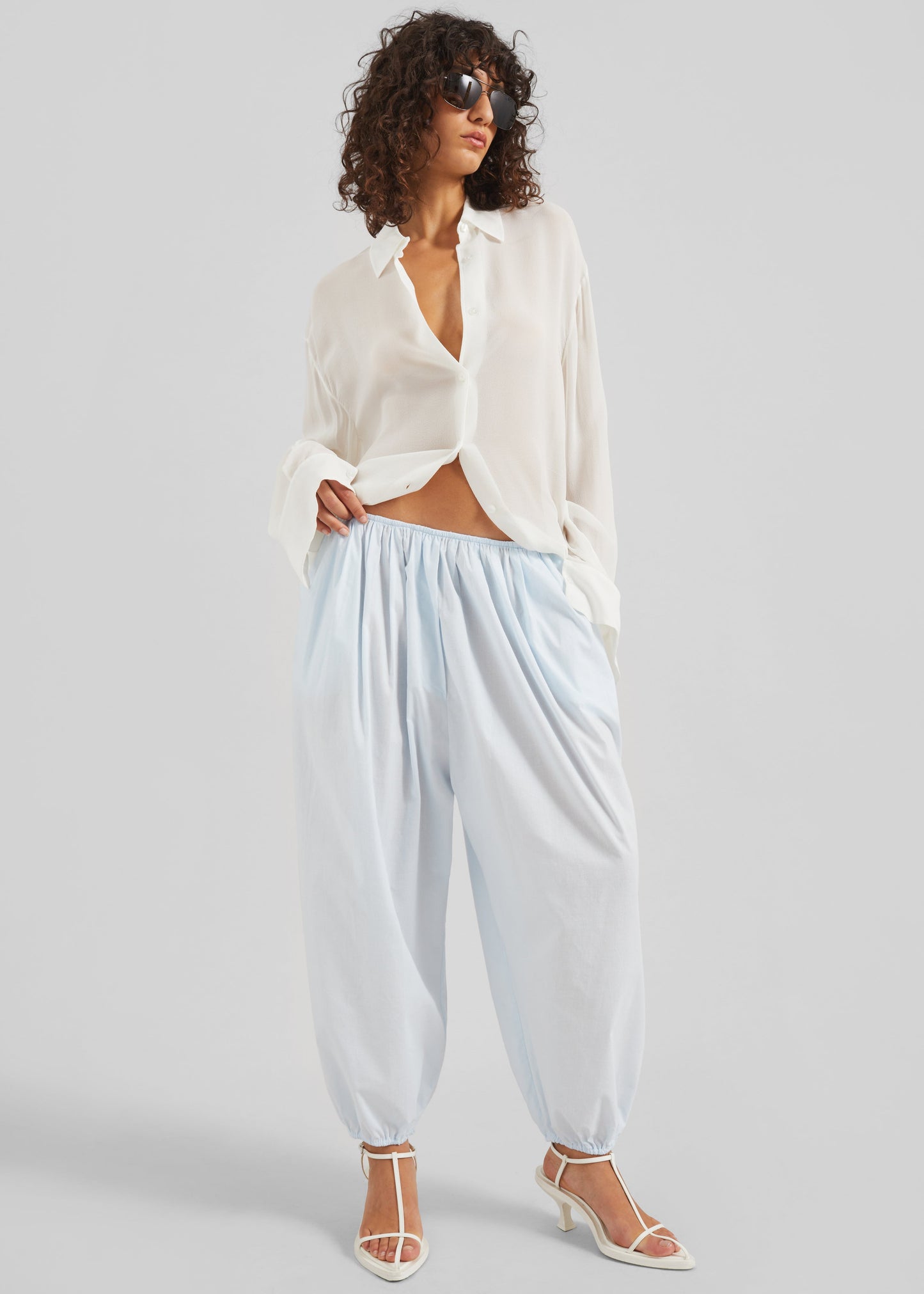 Isorella Balloon Pants - Light Blue