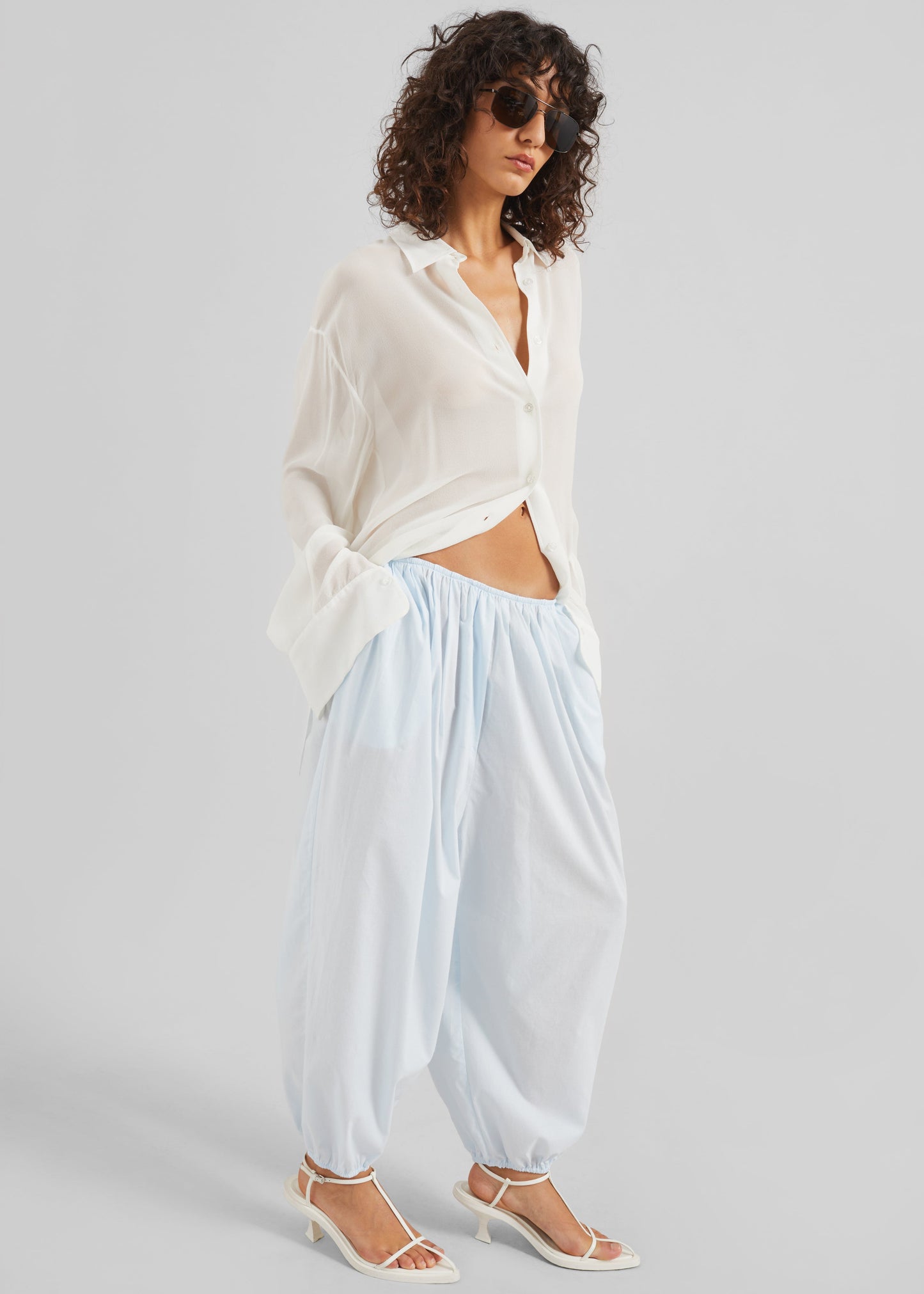 Isorella Balloon Pants - Light Blue