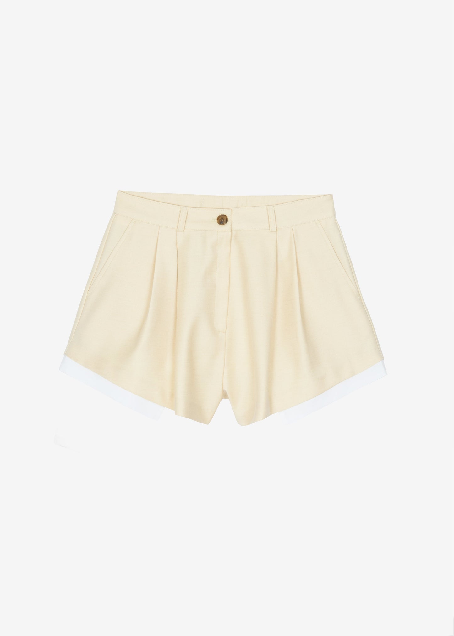 Juvay Pleated Shorts - Pale Yellow