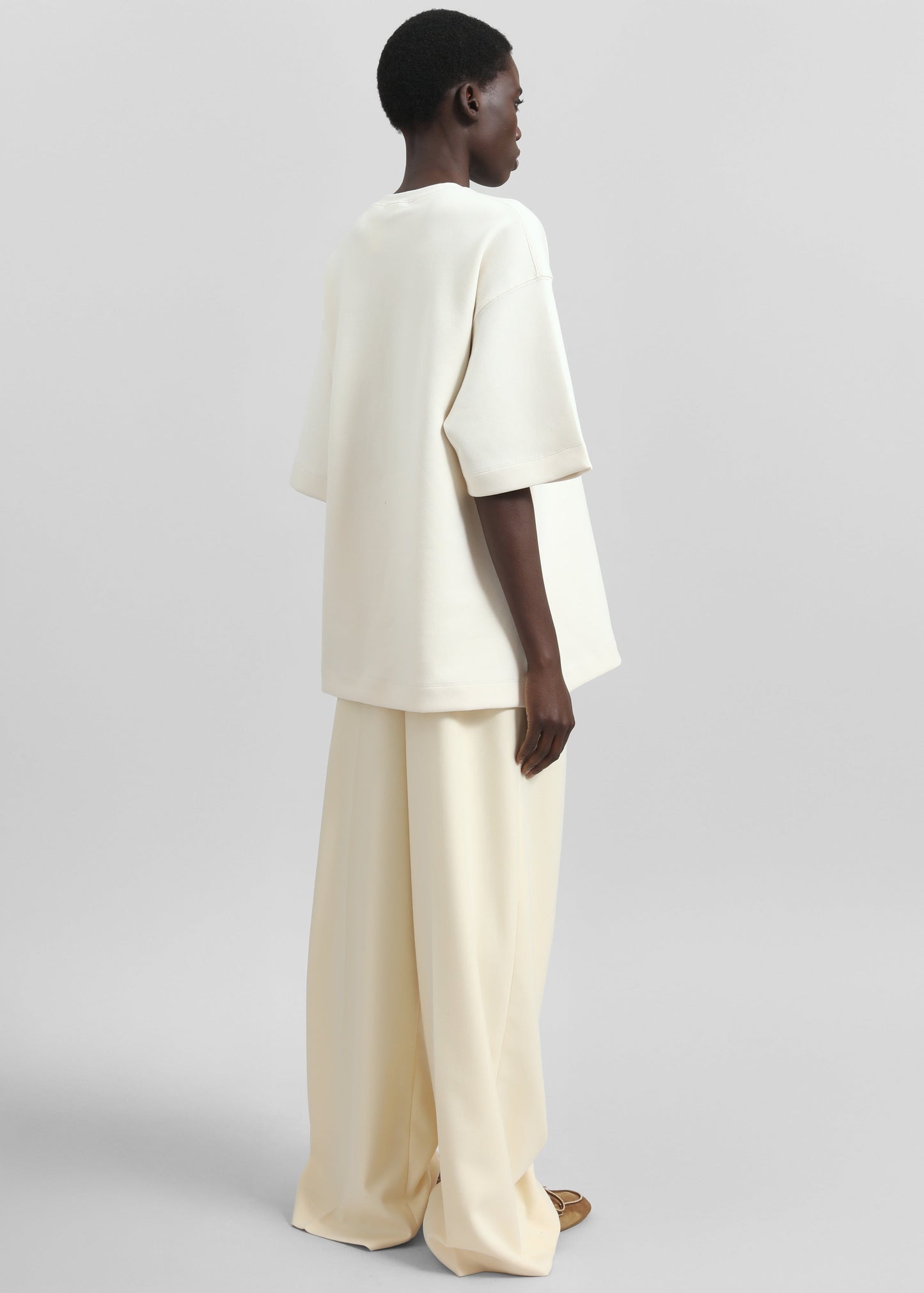 Kamila Wide Leg Trousers - Light Peach