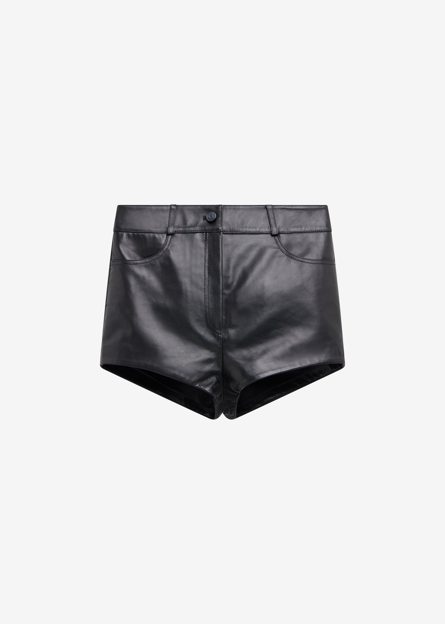 Loen Leather Hot Pants - Black