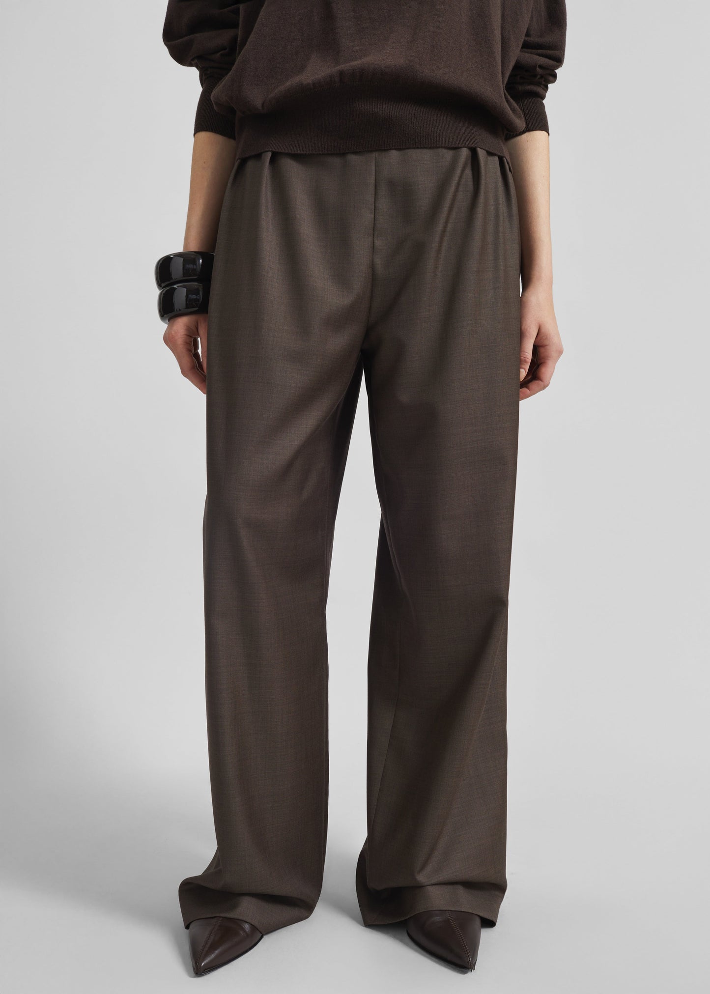 Loulou De Saison Cove Lds Wide Pants - Brown Melange