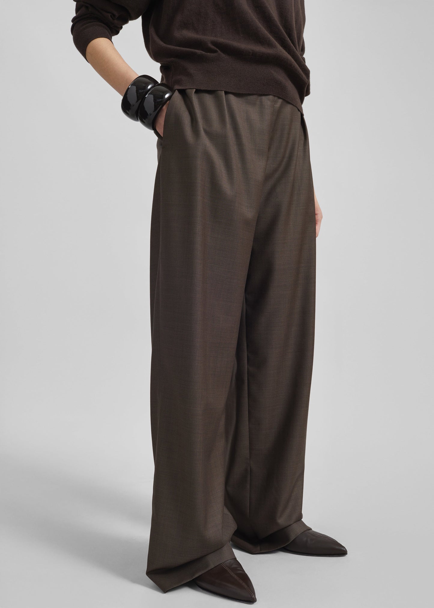 Loulou De Saison Cove Lds Wide Pants - Brown Melange